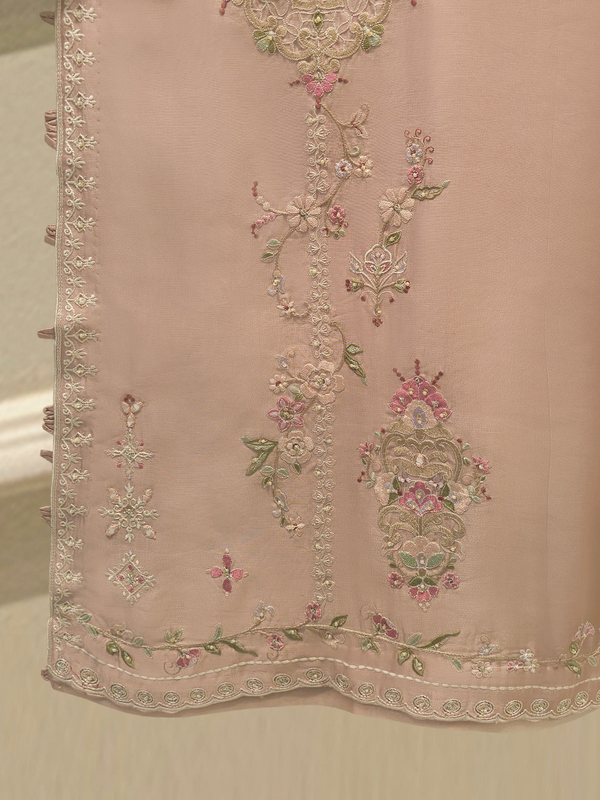 Pure Embroidered Sheesha Silk Shirt S115548