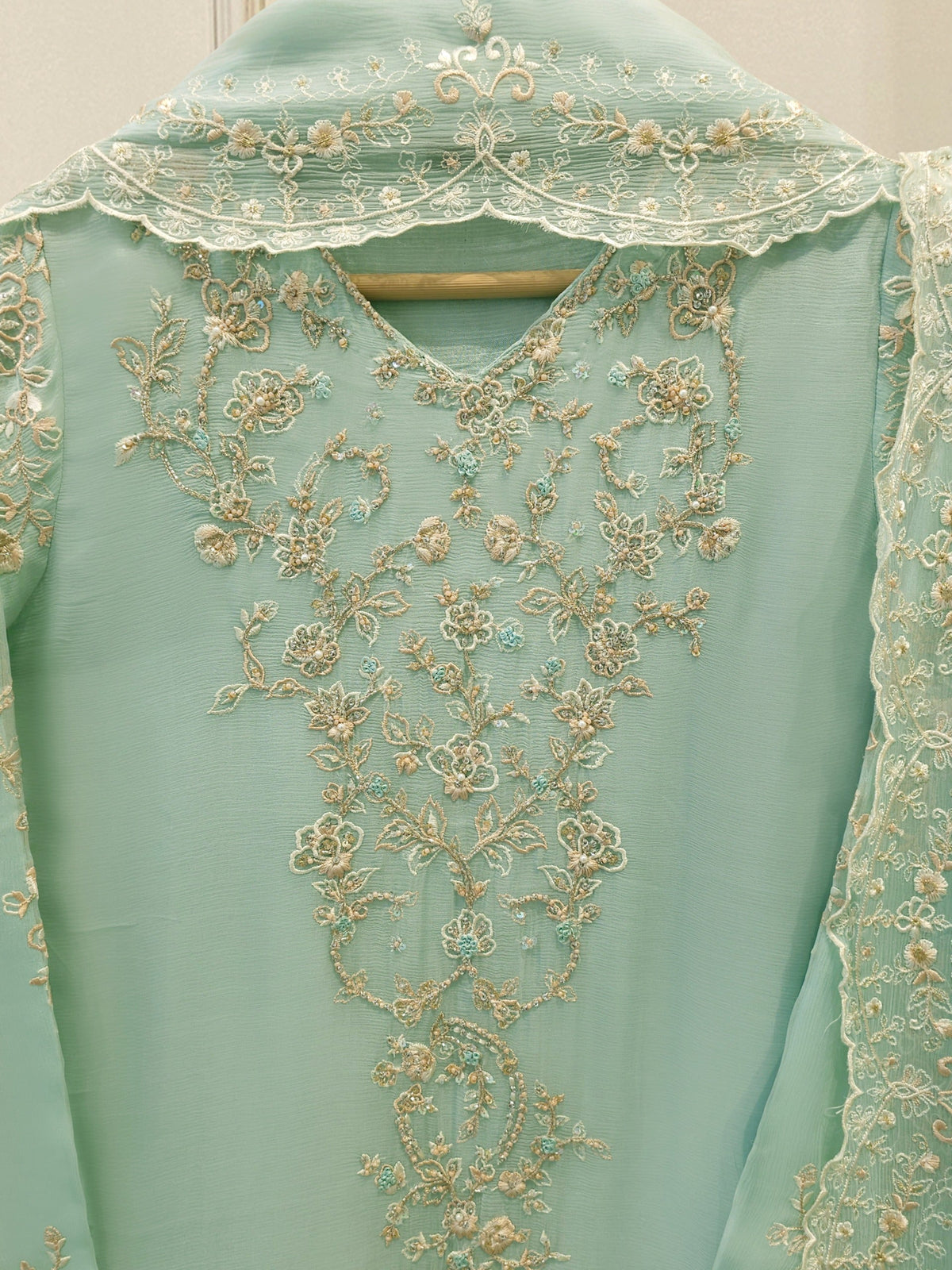 3 Piece - Pure Embroidered Chiffon Suit S115562