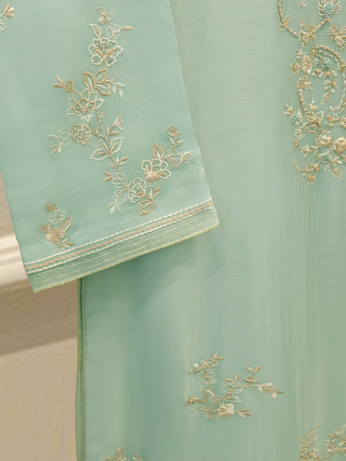 3 Piece - Pure Embroidered Chiffon Suit S115562