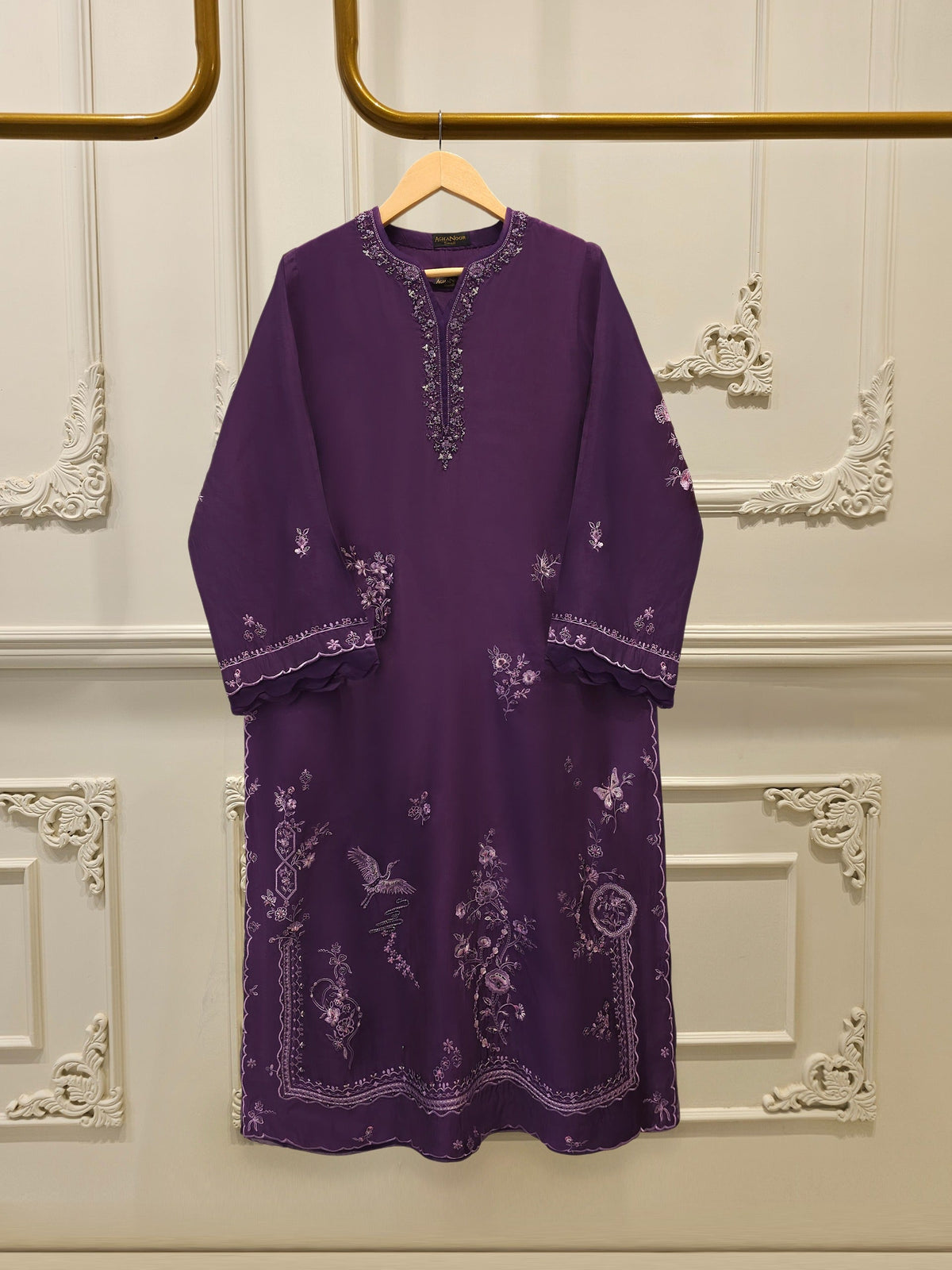 2 Piece- Pure Sheesha Silk Embroidered Suit S115575