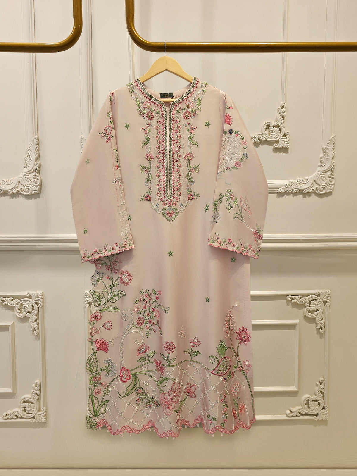2 Piece- Pure Sheesha Silk Embroidered Suit S115583