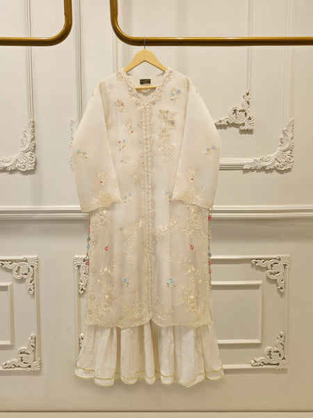 2 Piece - Pure Organza Embroided Suit WS00415