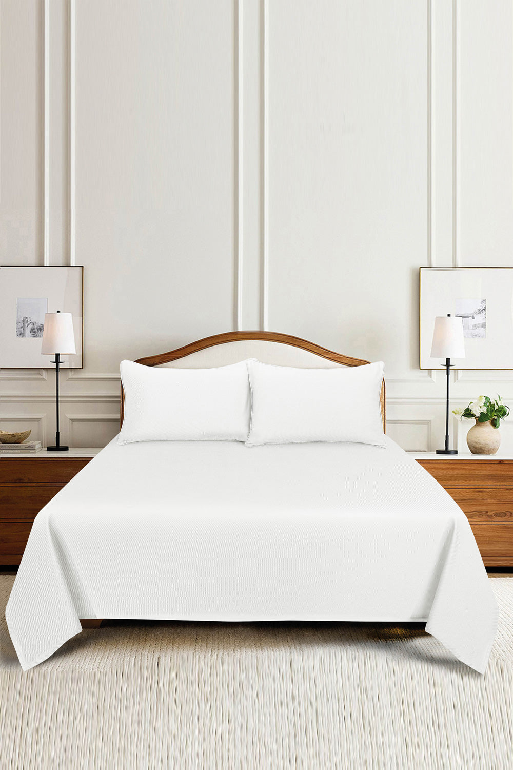 White Cube Dobby Bed Sheet Set