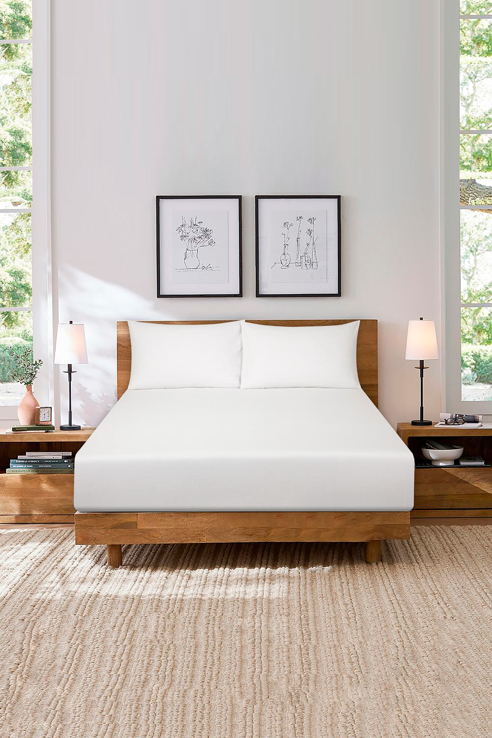 White Fitted Sheet Set