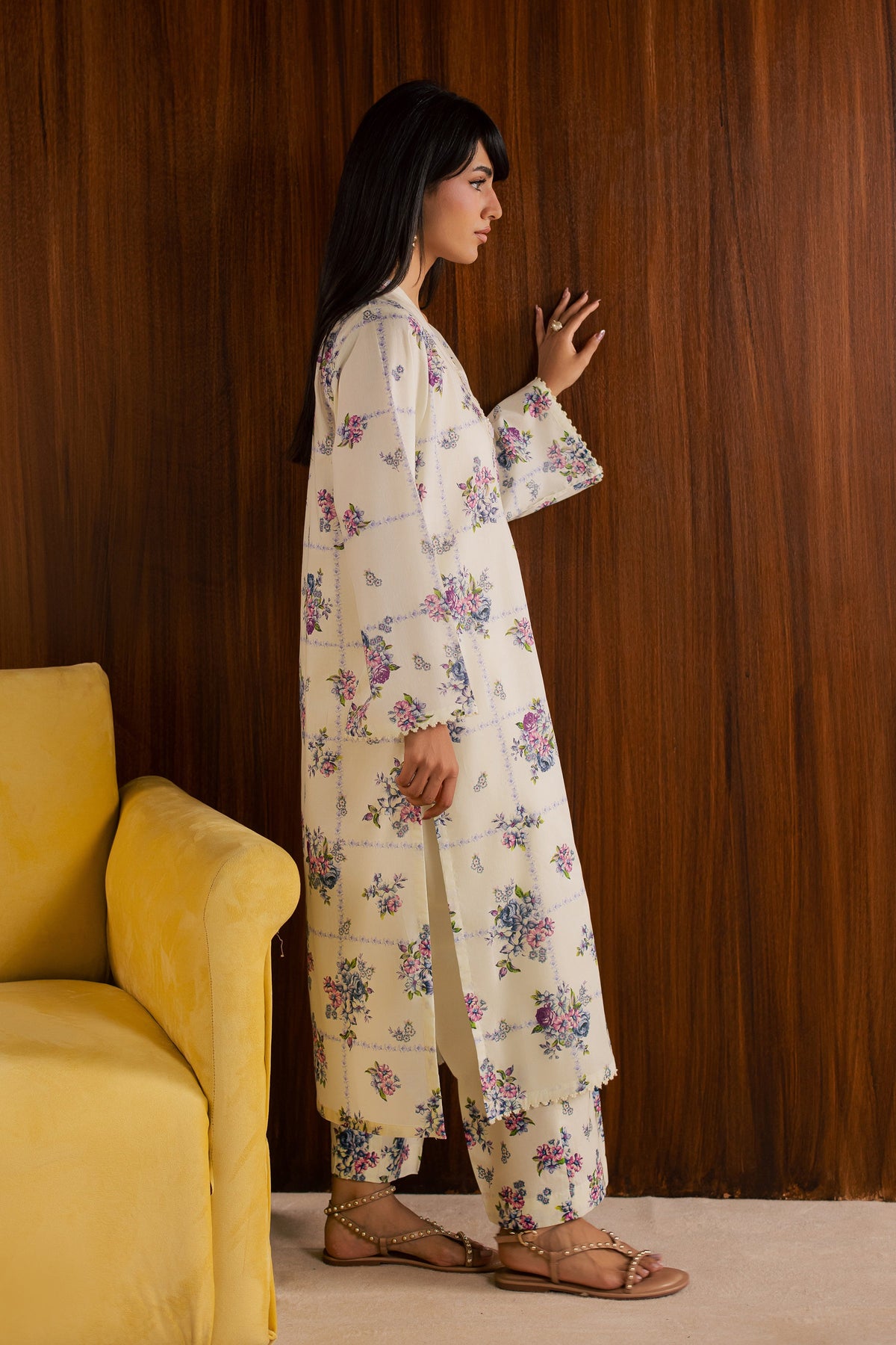 White Sally 2Pc - Printed Lawn Dress