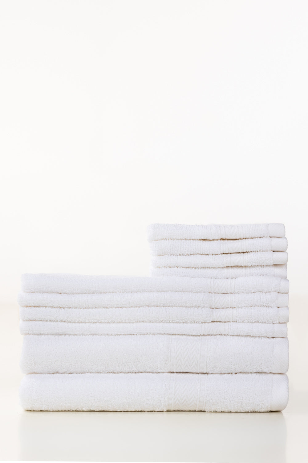 White 10Pcs Zero Twist Towel Set