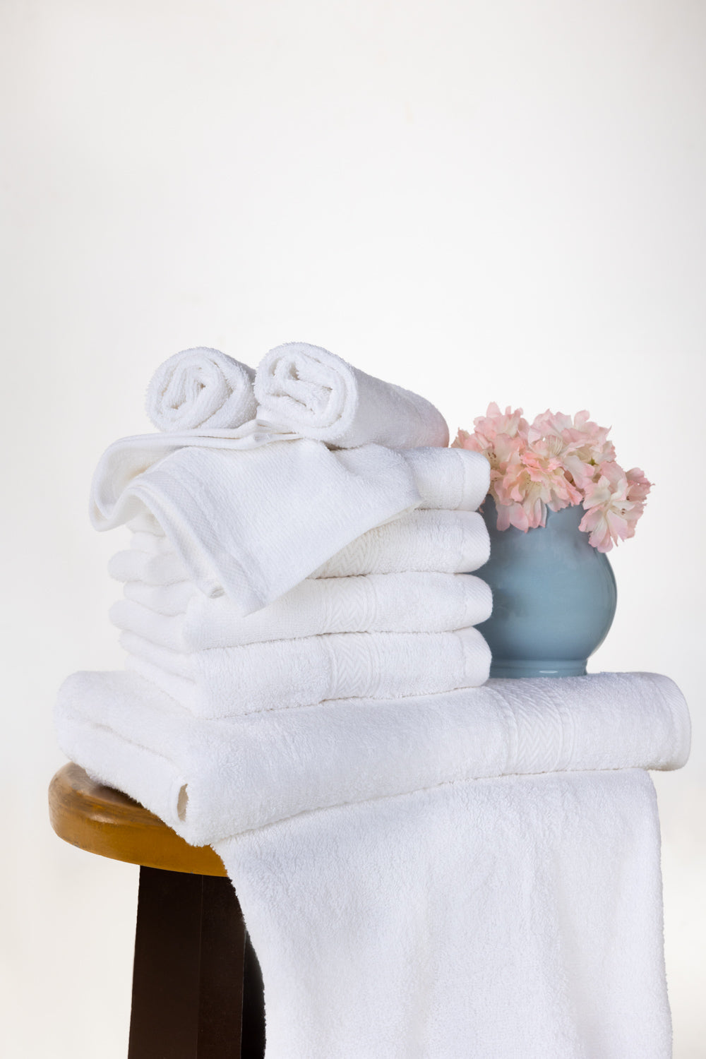 White 10Pcs Zero Twist Towel Set