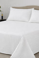 White Stripe Satin Bed Sheet Set