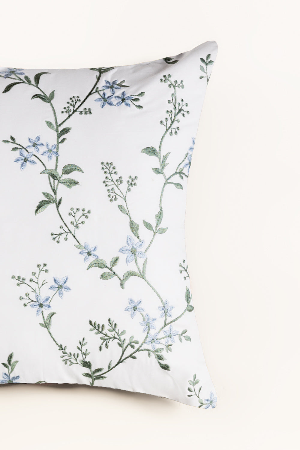 White T-400 Embroidered Square Cushion Cover 26