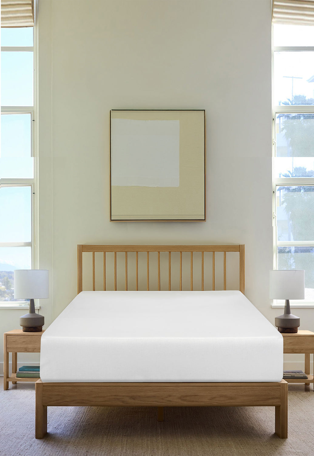 White Water Repellent Jersey Fitted Sheet 25
