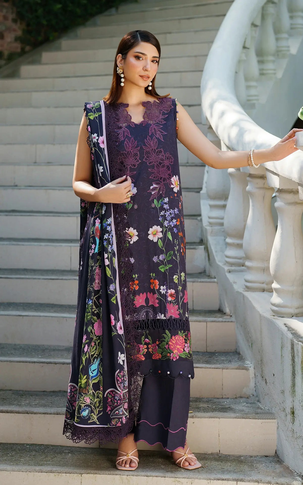 Winter Rose-MWL25-06 | 3pcs Embroidered Stitched Suit