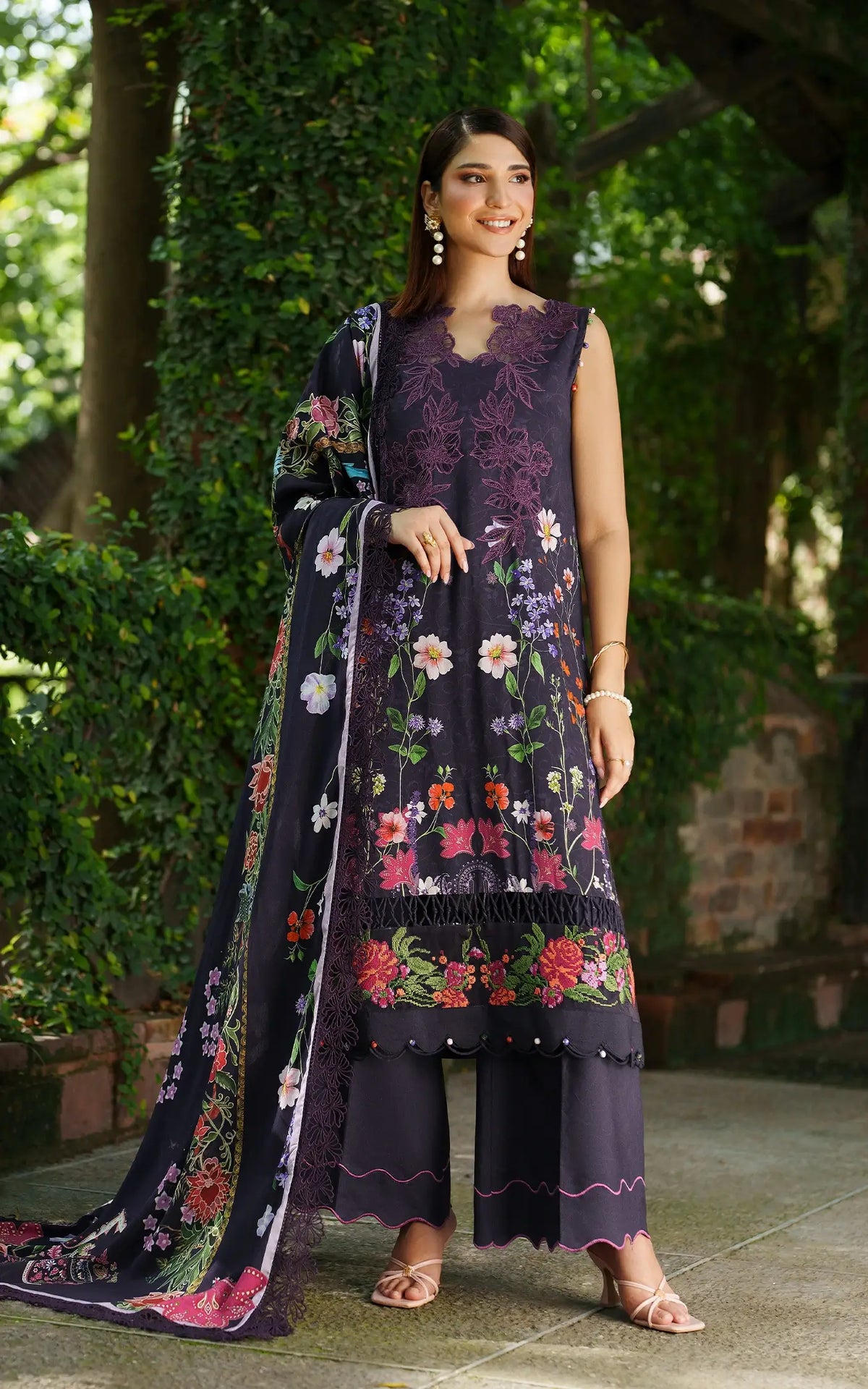 Winter Rose-MWL25-06 | 3pcs Embroidered Unstitched Winter