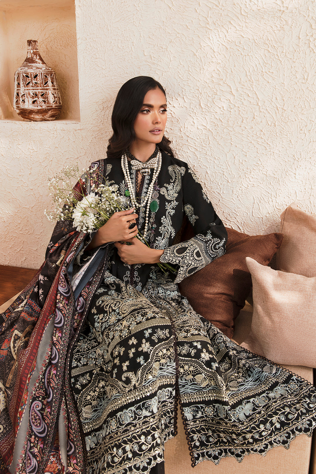 Embroidered Arabic Khaddar Shirt