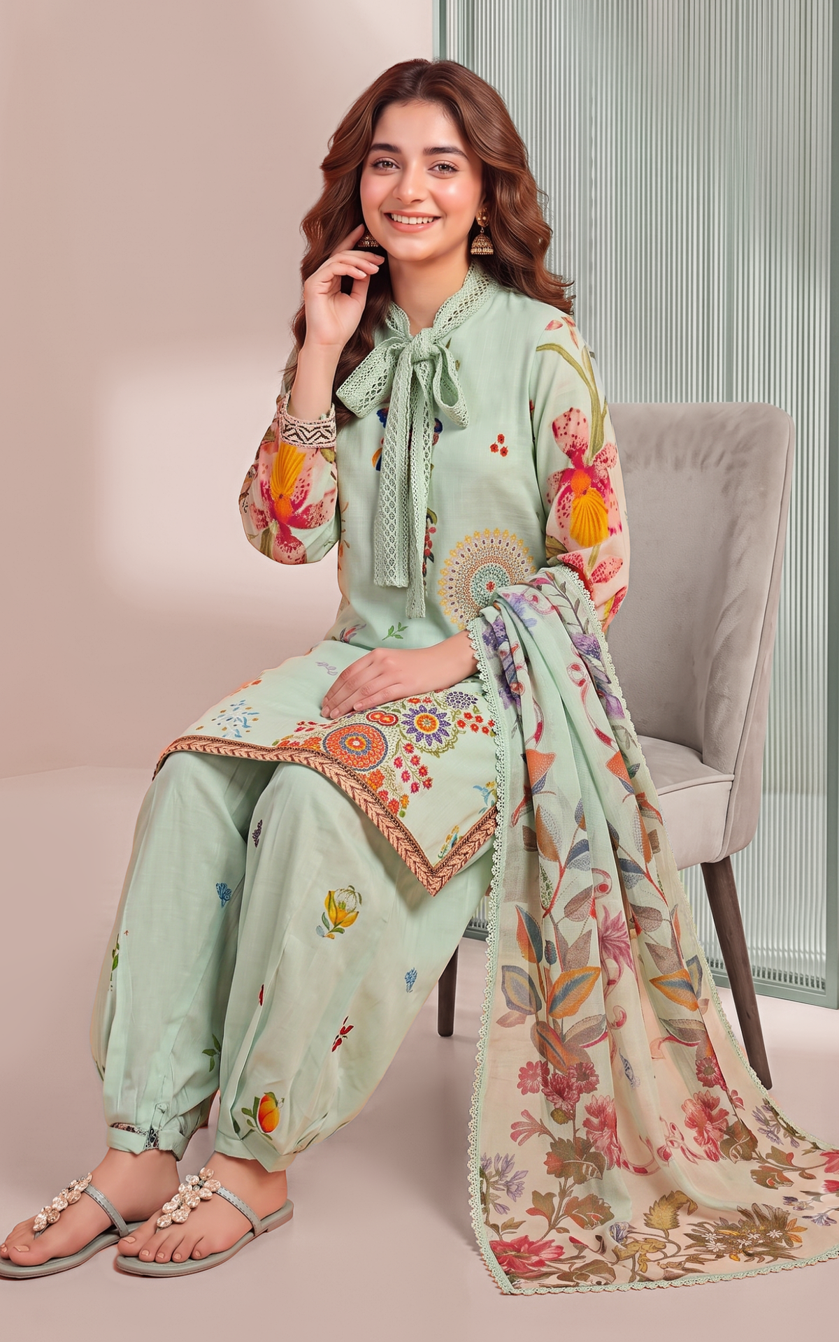 Lotus (YKL26-02) | 3pcs Unstitched Printed Lawn