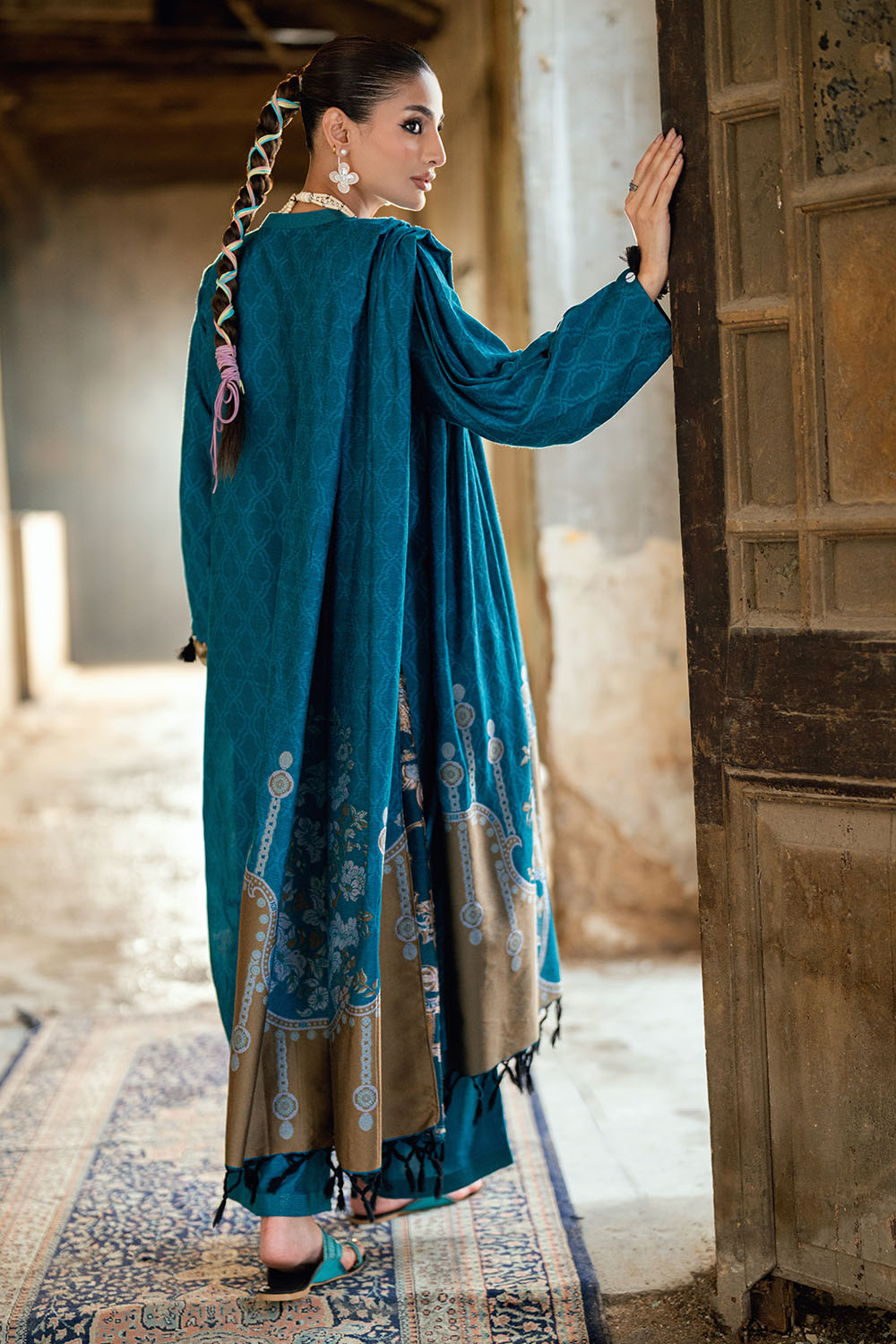 3 Piece Yarn Dyed Self Jacquard Suit With Shirt And Trouser