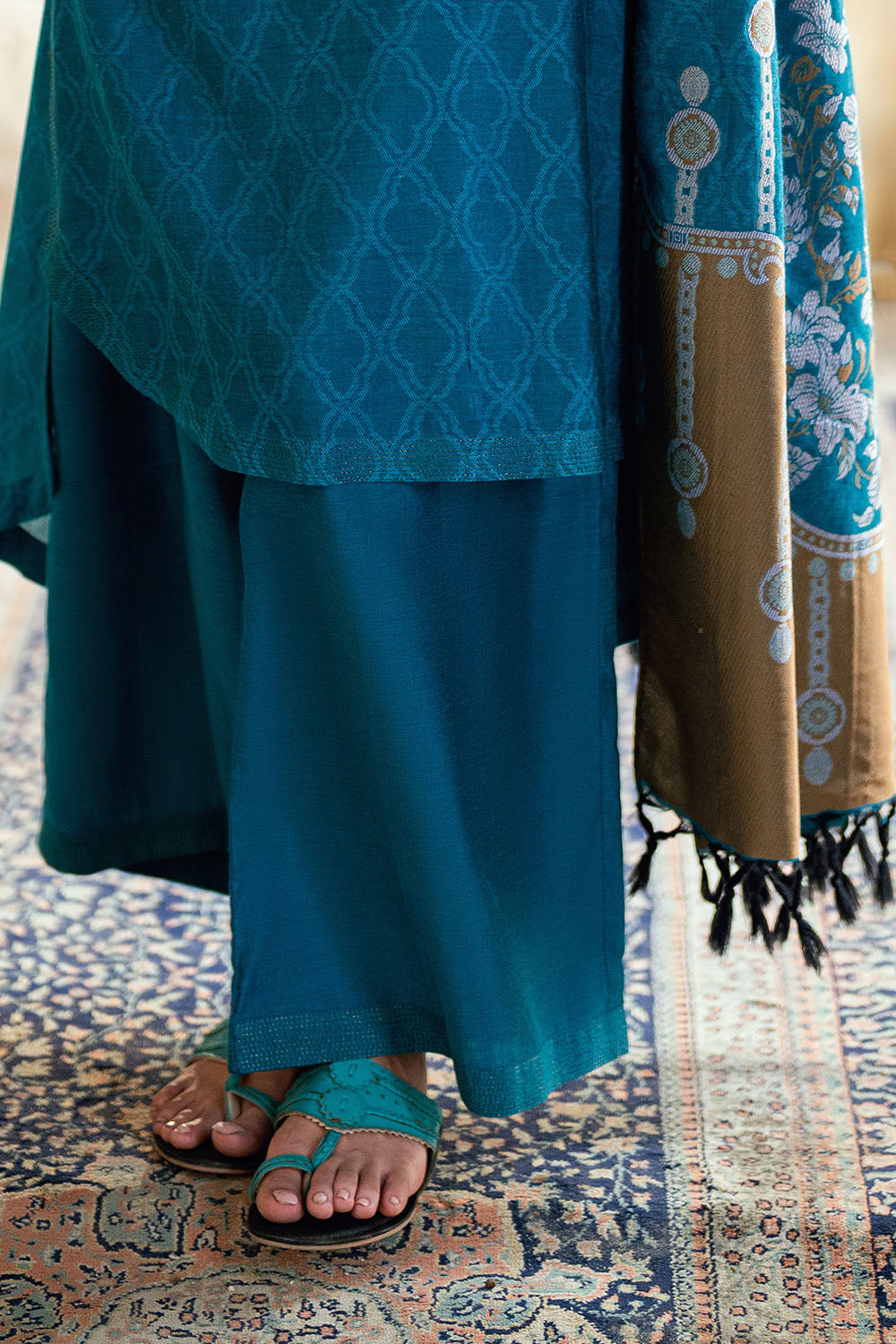 3 Piece Yarn Dyed Self Jacquard Suit With Shirt And Trouser
