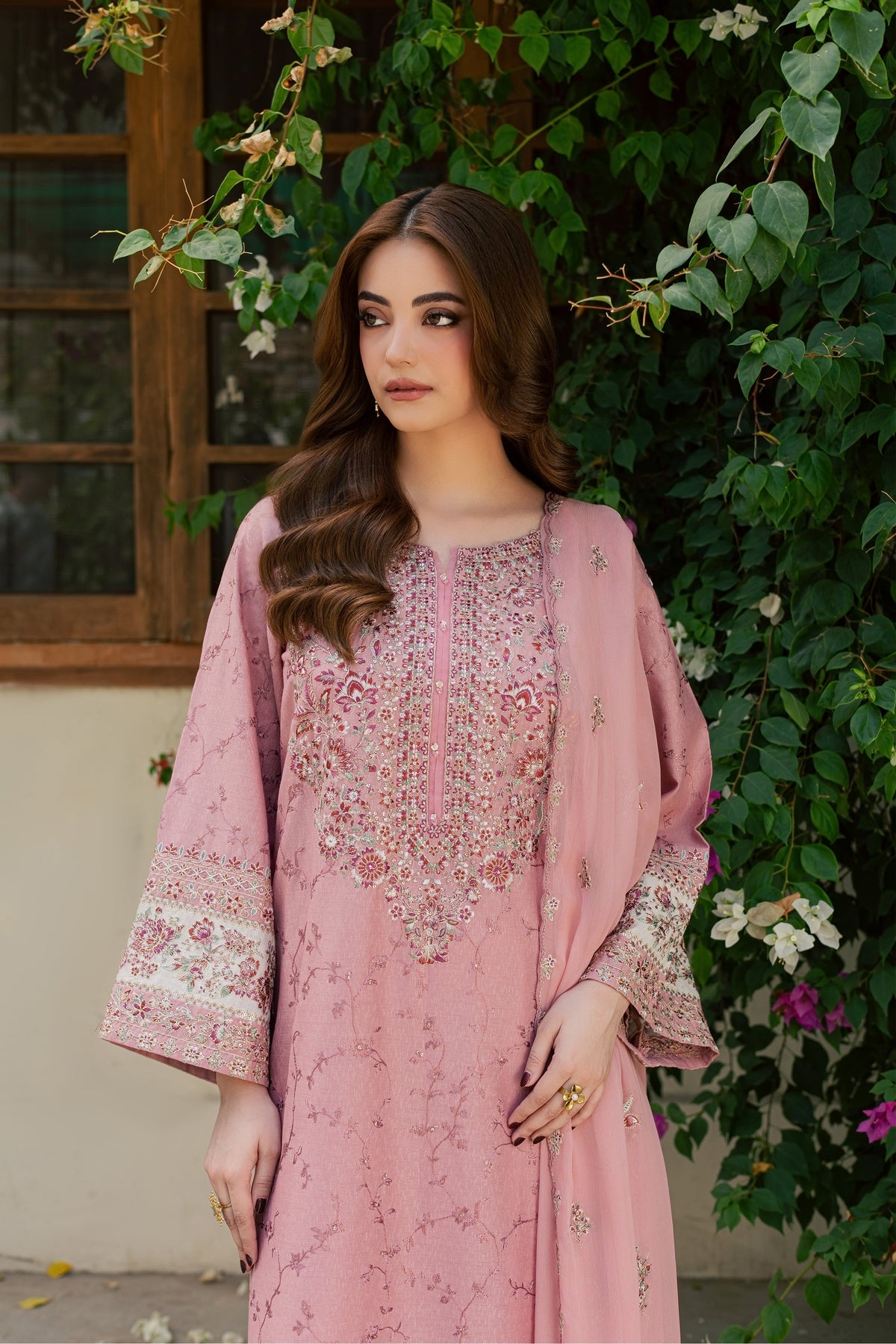 Yashfa 3Pc - Embroidered Karandi Pret