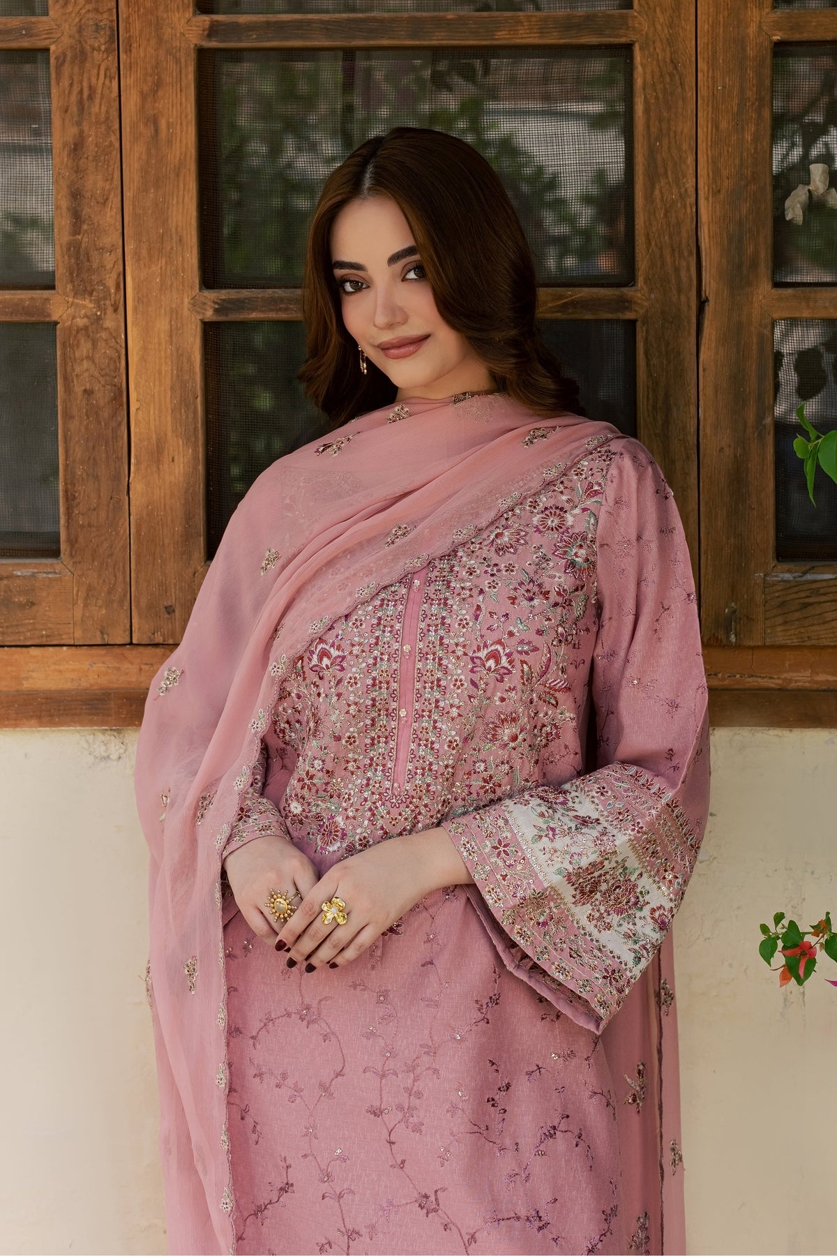Yashfa 3Pc - Embroidered Karandi Pret
