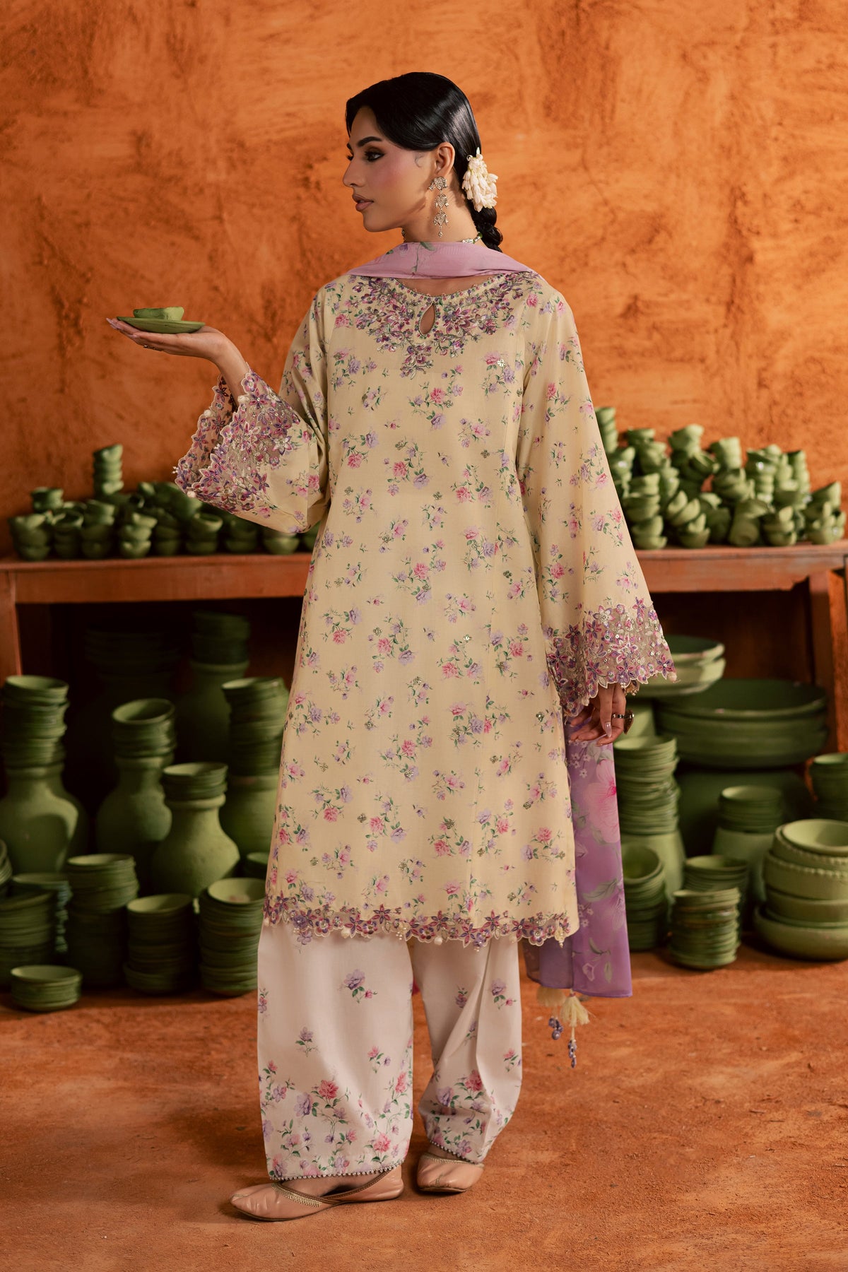 Yellow Lamia 3Pc - Printed Lawn Dress