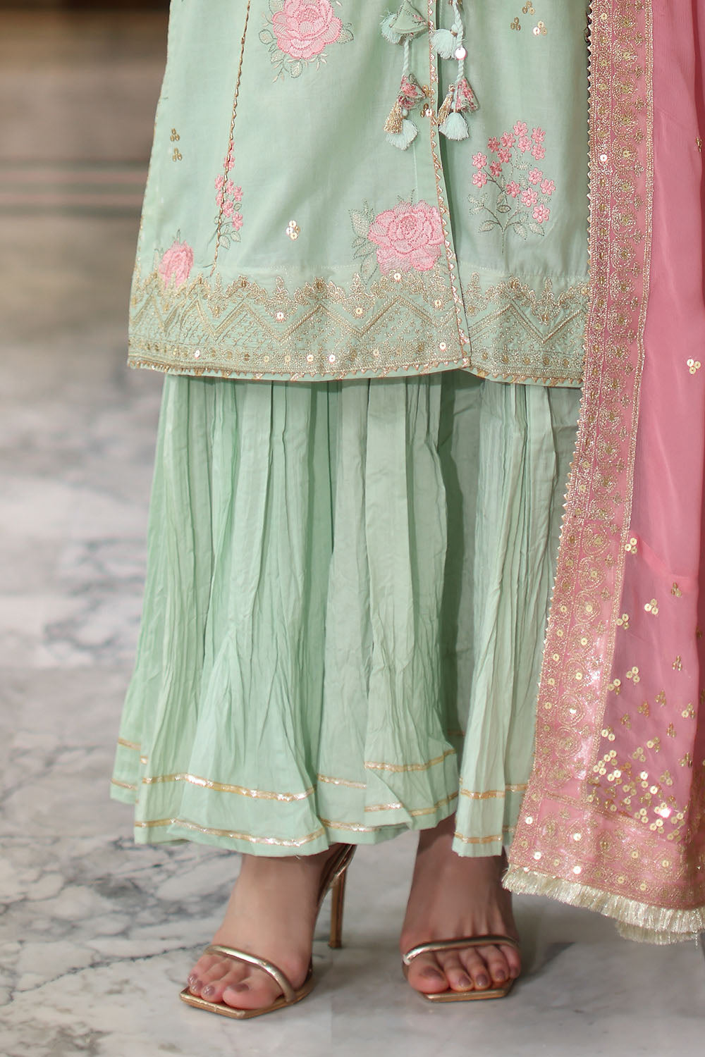 3 Piece Embroidered Lawn Suit with Chiffon Dupatta