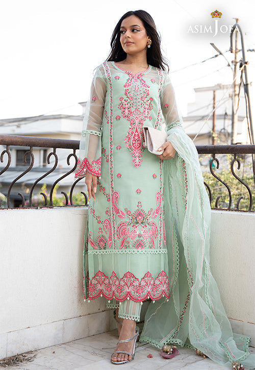 AJFC-66 EMBROIDERED ORGANZA 3 PCS