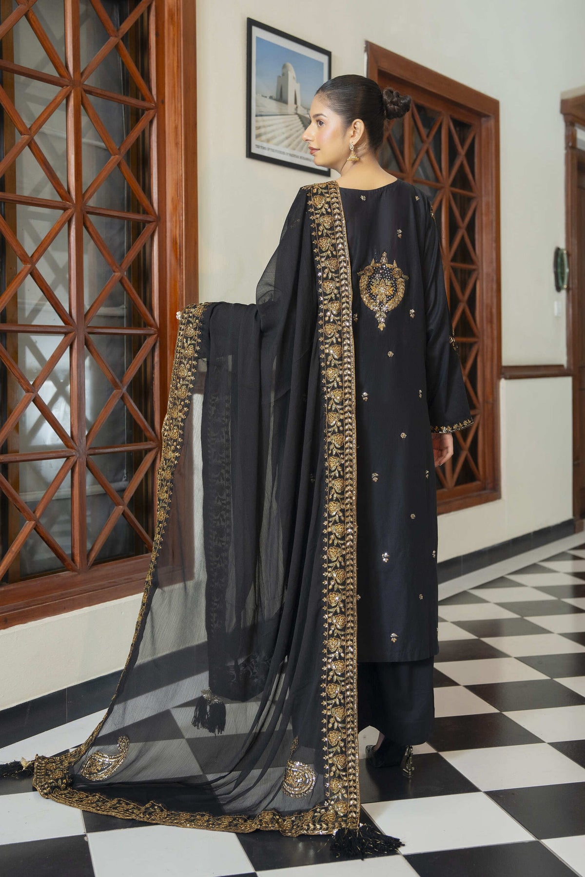 Zarmina - Black & Gold Embroidered Formal Collection | MAHARANI