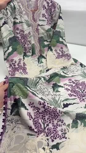 Aneelas Print Emb Viscose 3pc Viscose Duppata [VC-26-26-B] [Dispatch Time 2.5 Months]