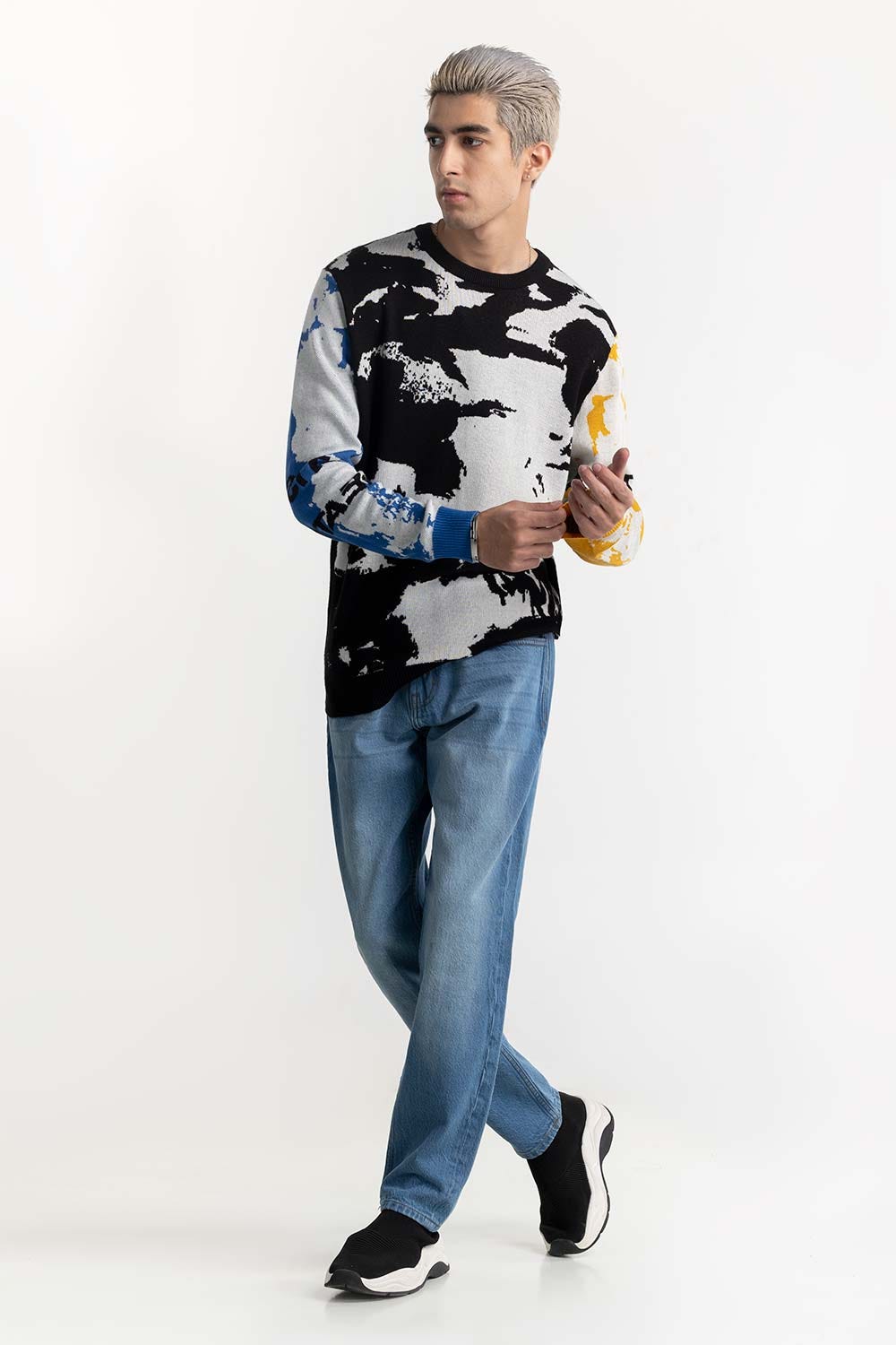 Abstract Jacquard Sweater