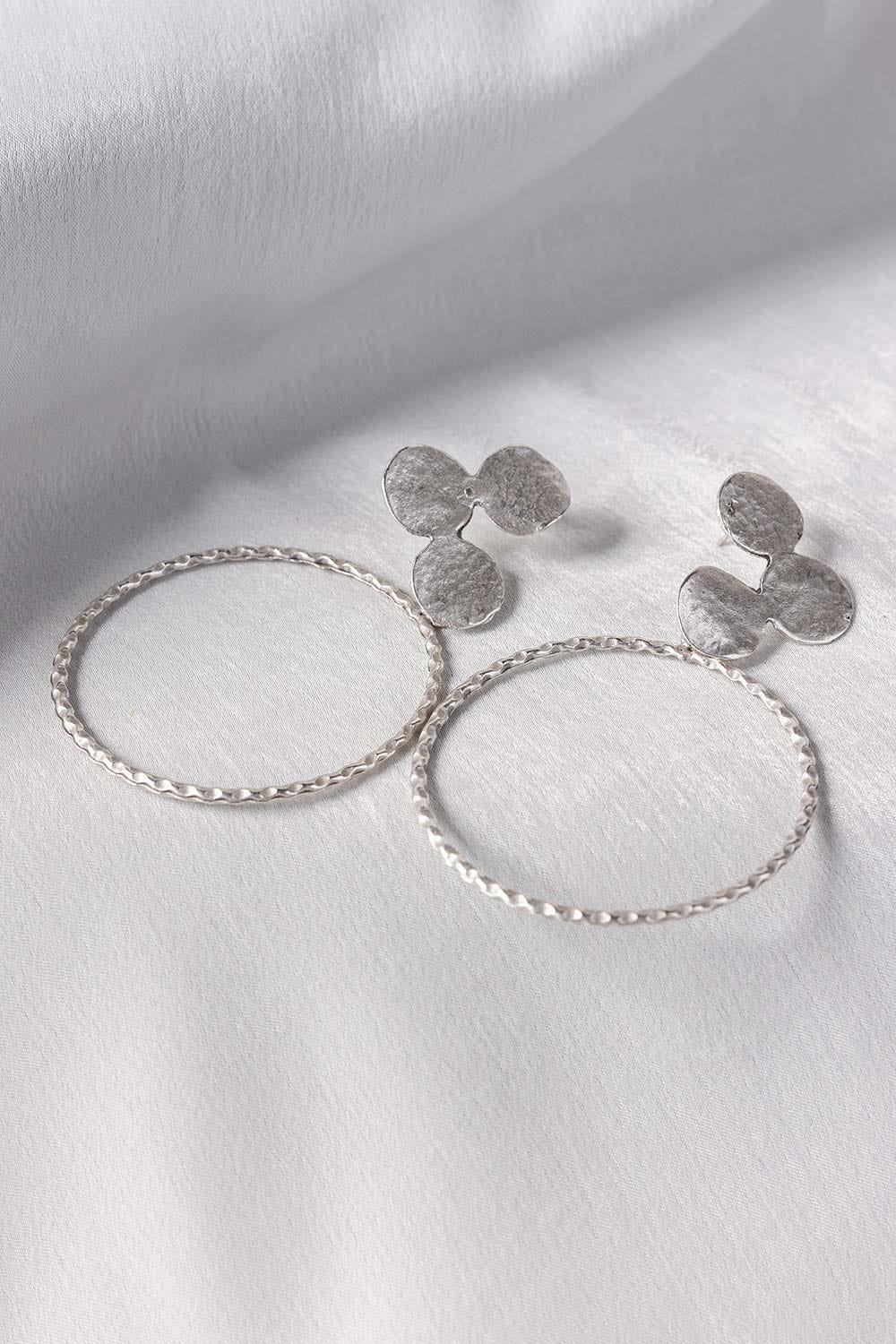 Abstract Silver Earrings