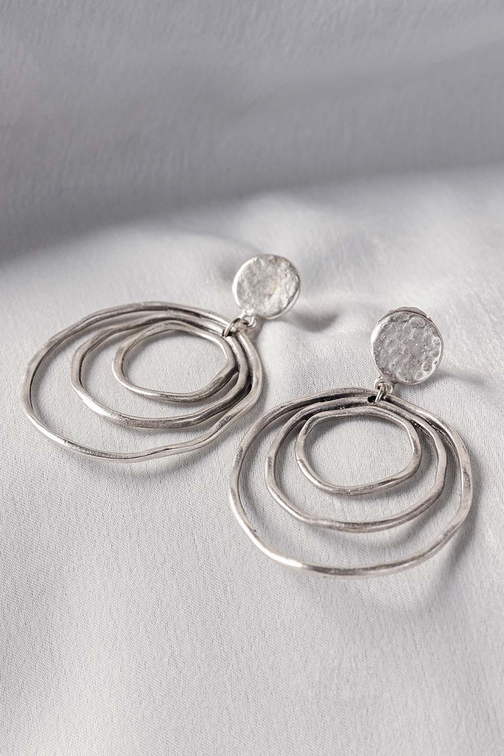 Abstract Silver Earrings