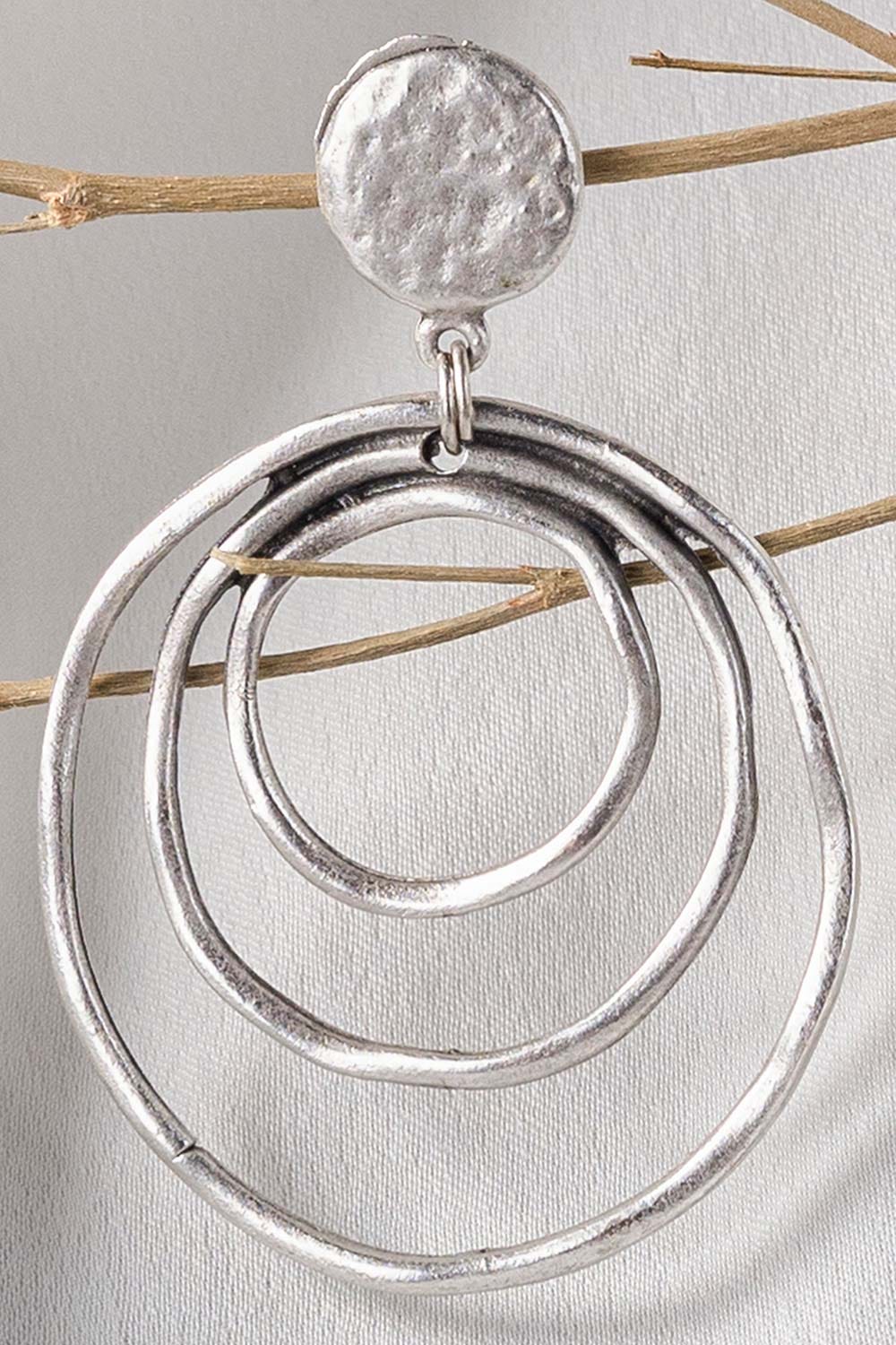 Abstract Silver Earrings