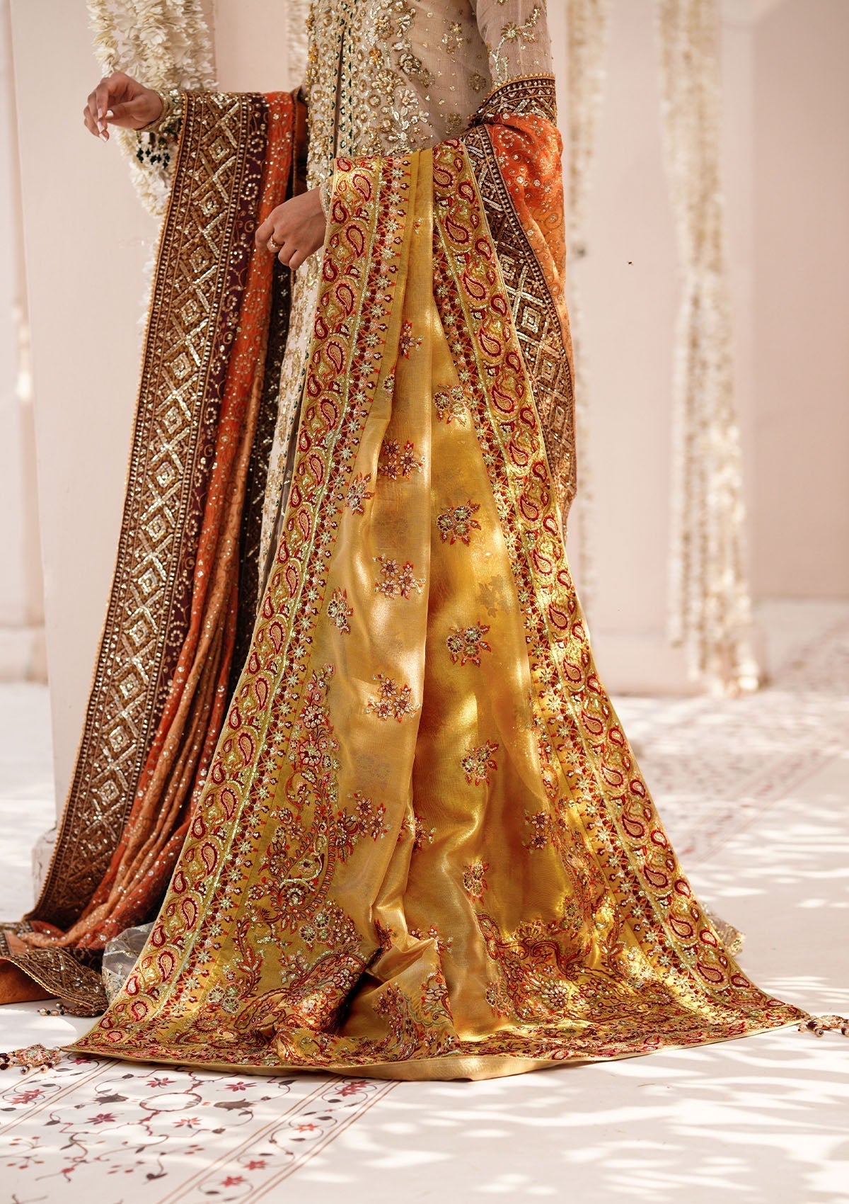 Aik Atelier WDB24 Style — Mairaz Indian Gold Tissue Shawl