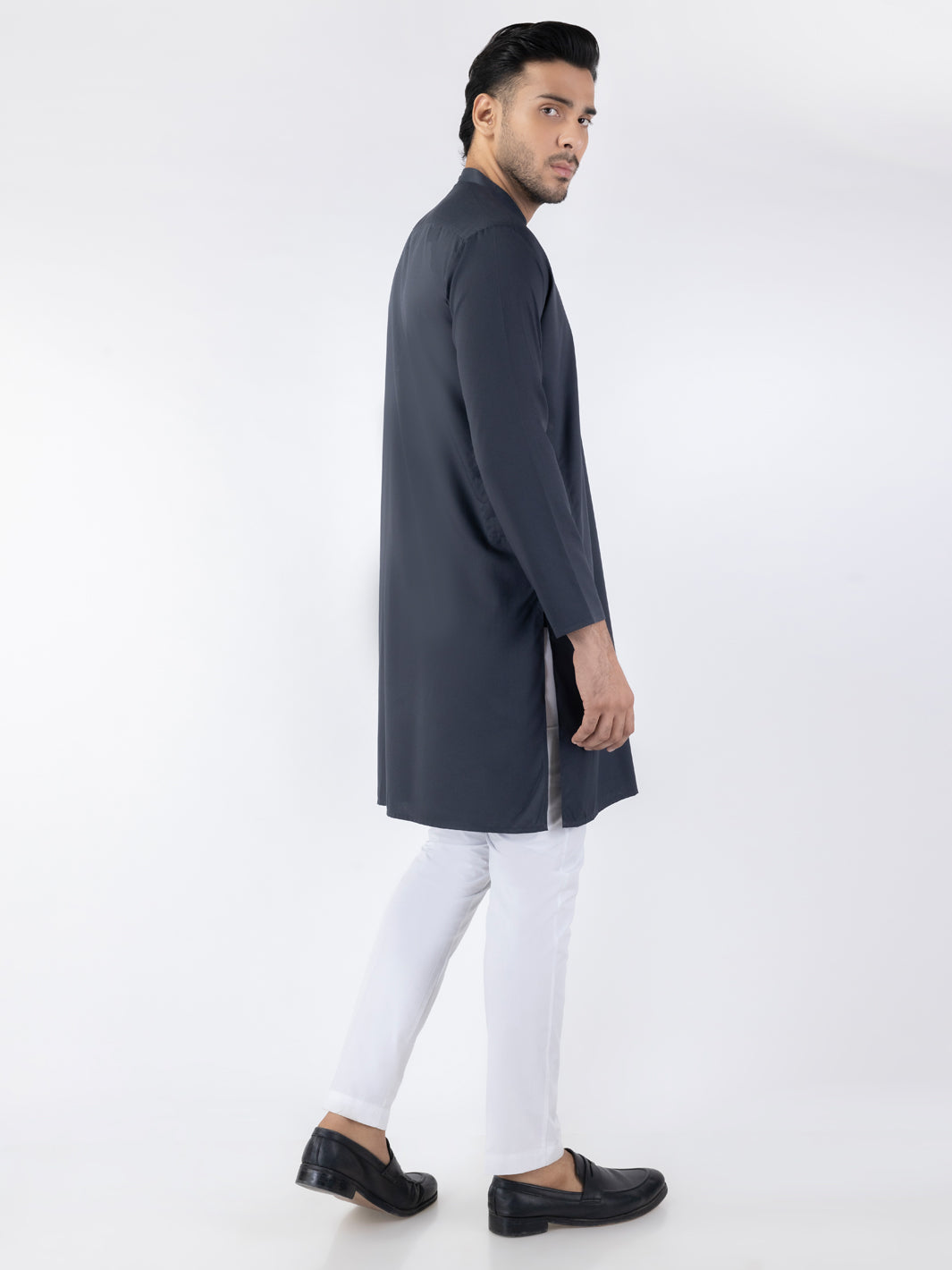 Grey Blended Kurta - ALET-K-2002