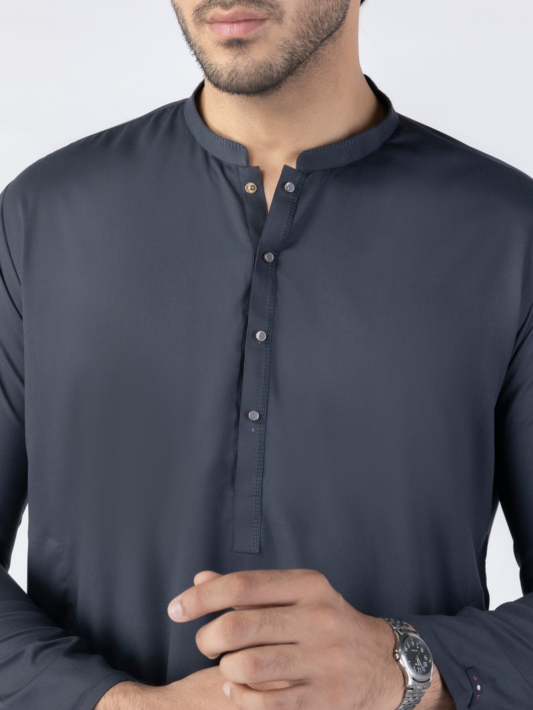 Grey Blended Kurta - ALET-K-2002