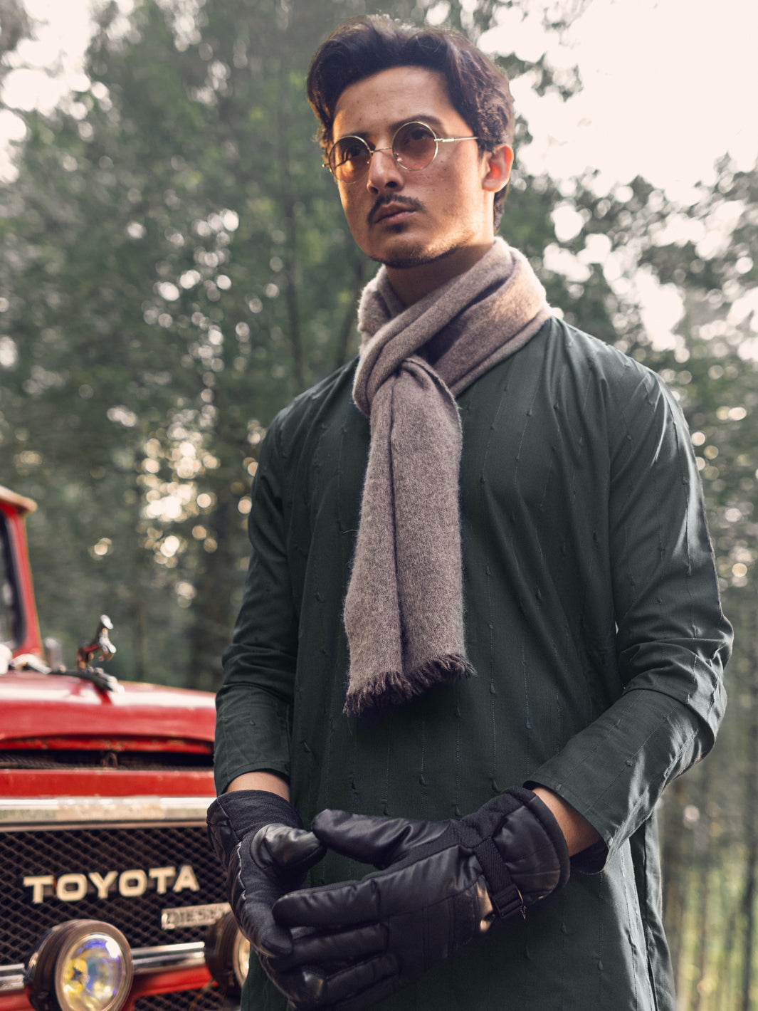 Green Blended Kurta - AL-K-1112C