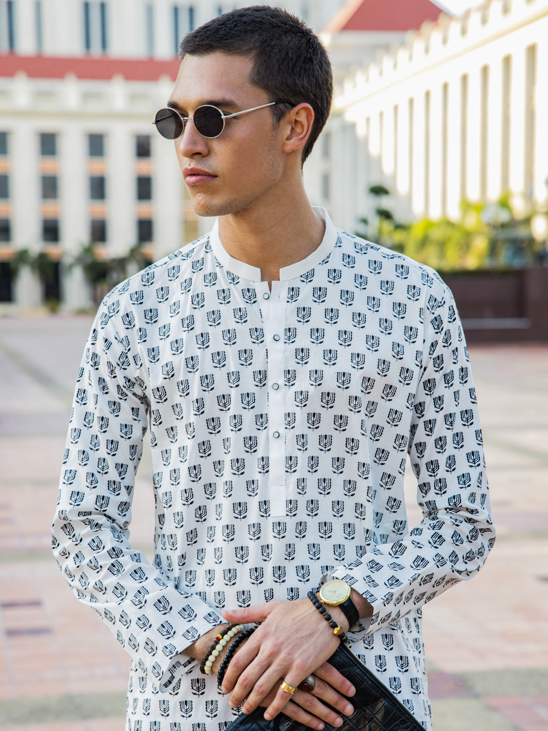 White Cotton Kurta - AL-K-1133B