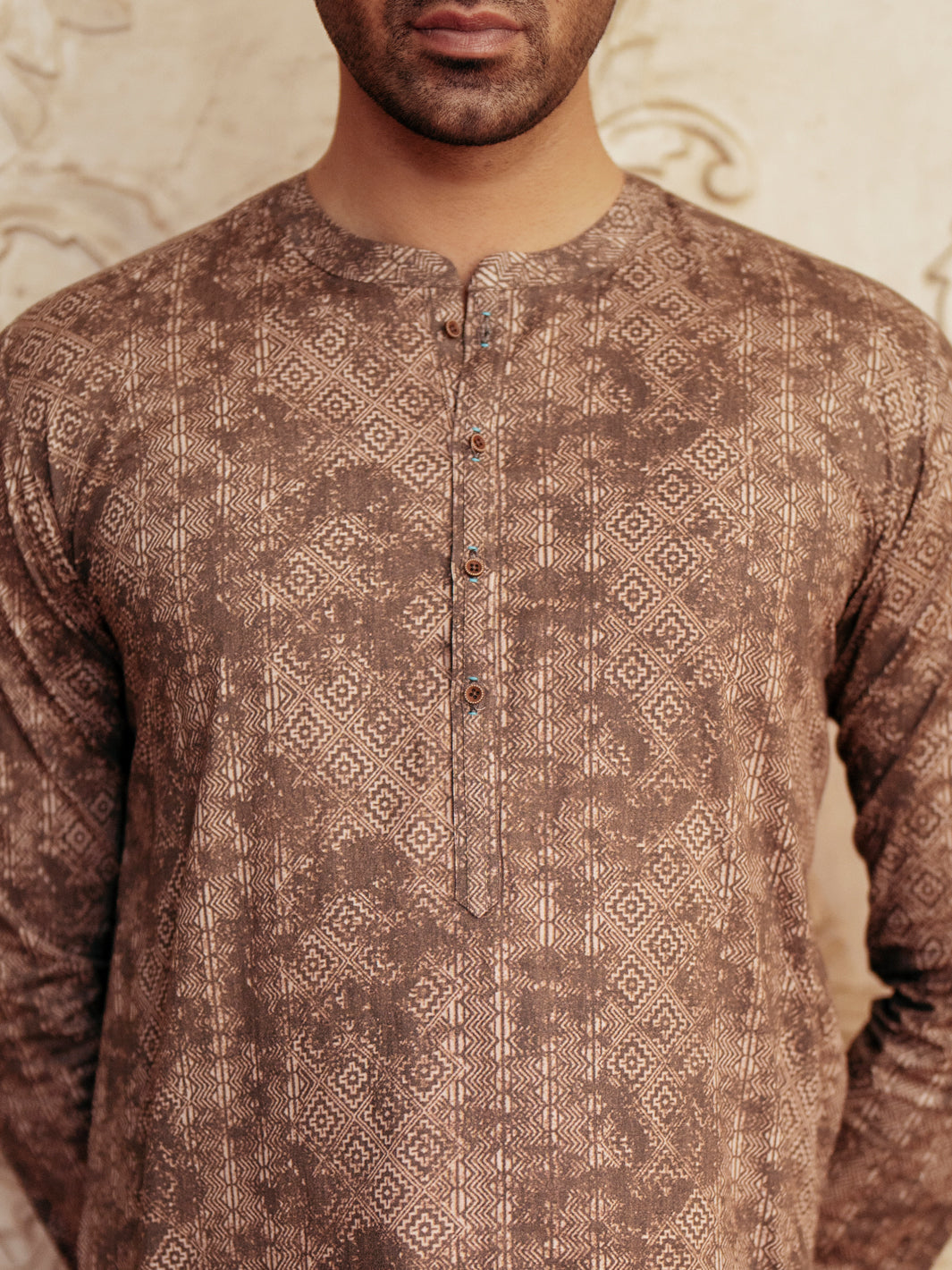Brown Cotton Kurta - AL-K-1185