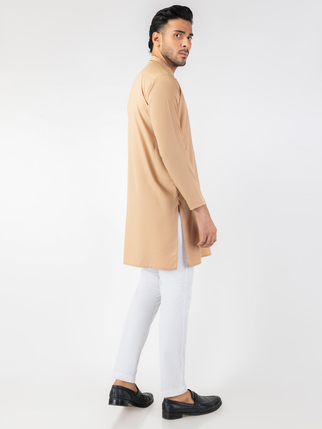 Beige Blended Kurta - AL-K-1260