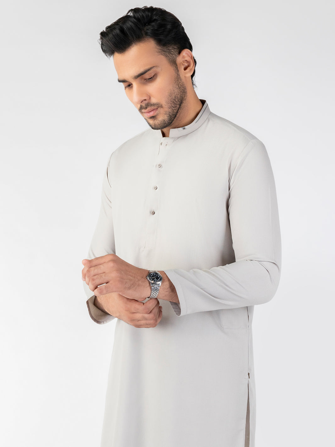 Light Grey Blended Kurta - AL-K-1261