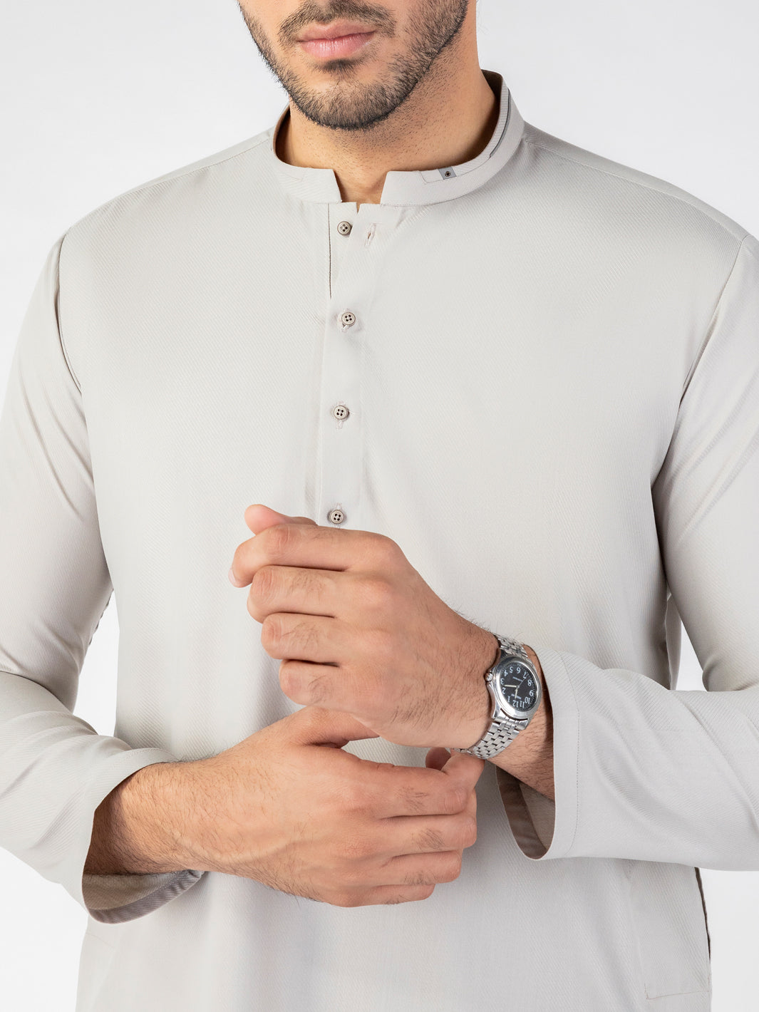 Light Grey Blended Kurta - AL-K-1261