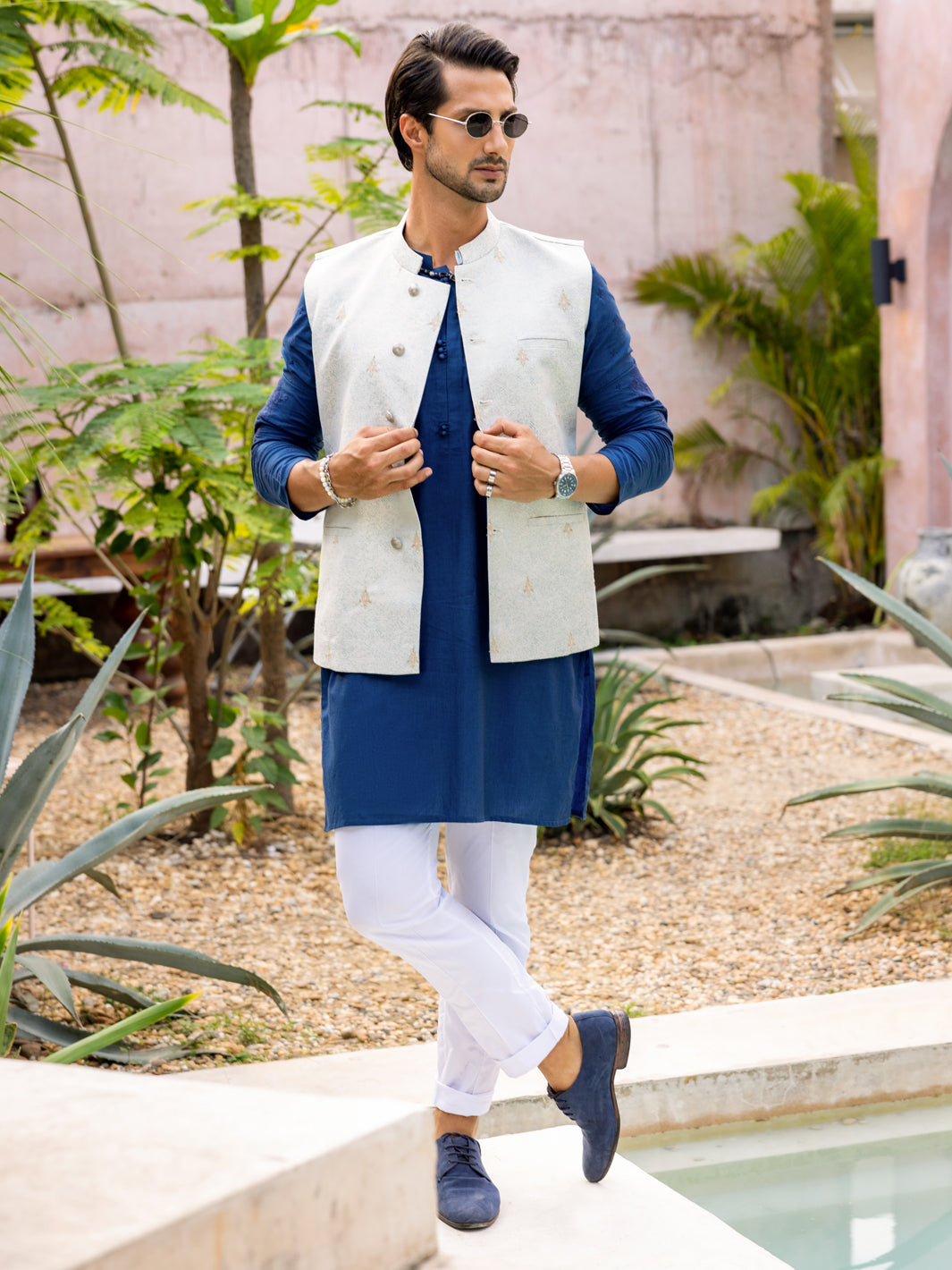 Light Blue Blended Waistcoat - AL-WC-532