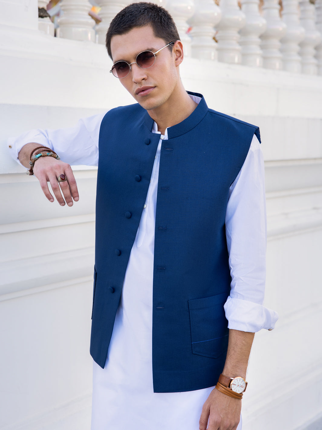 Blue Blended Waistcoat - AL-WC-535A