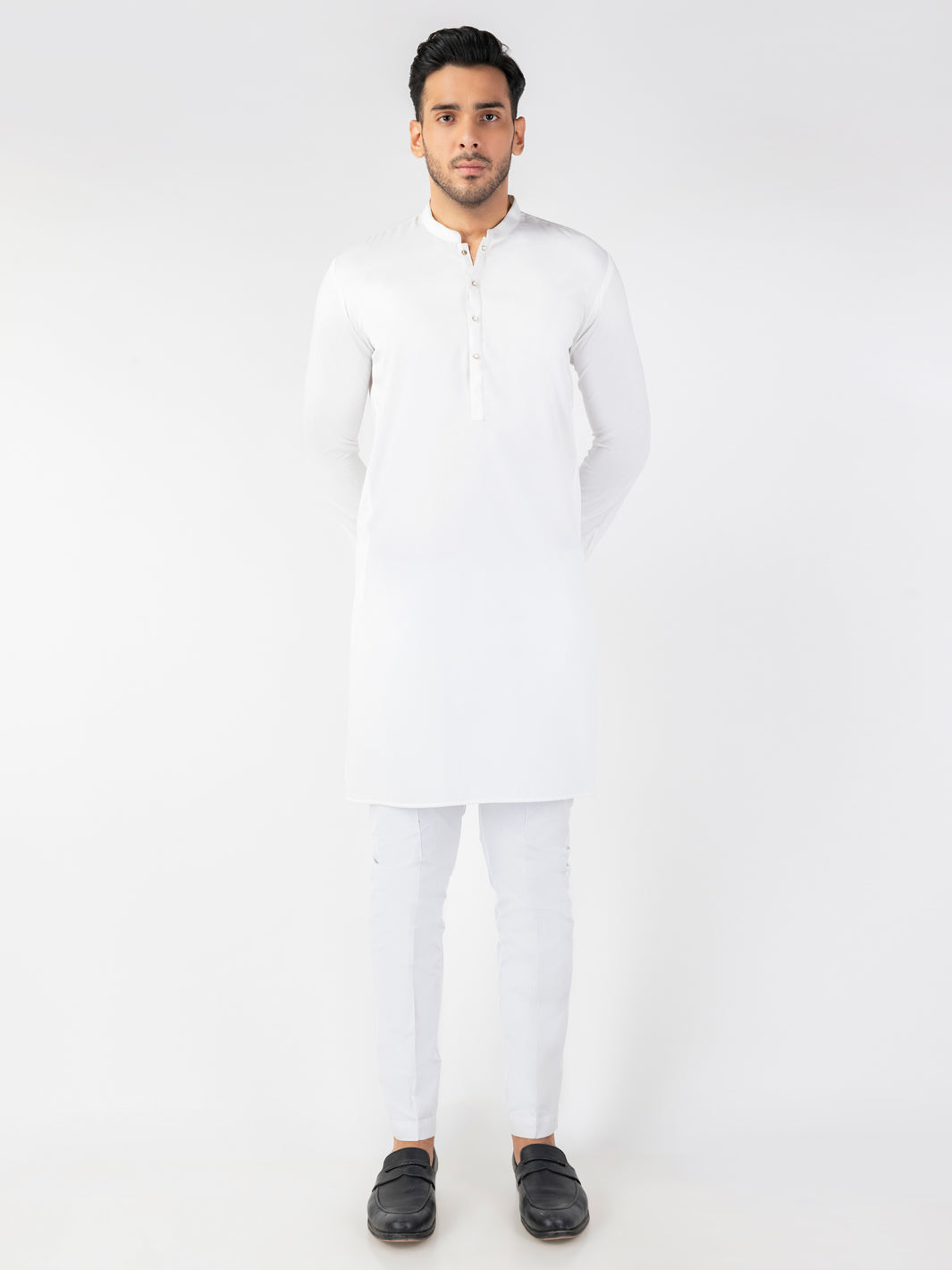 White Blended Kurta - ALET-K-2001