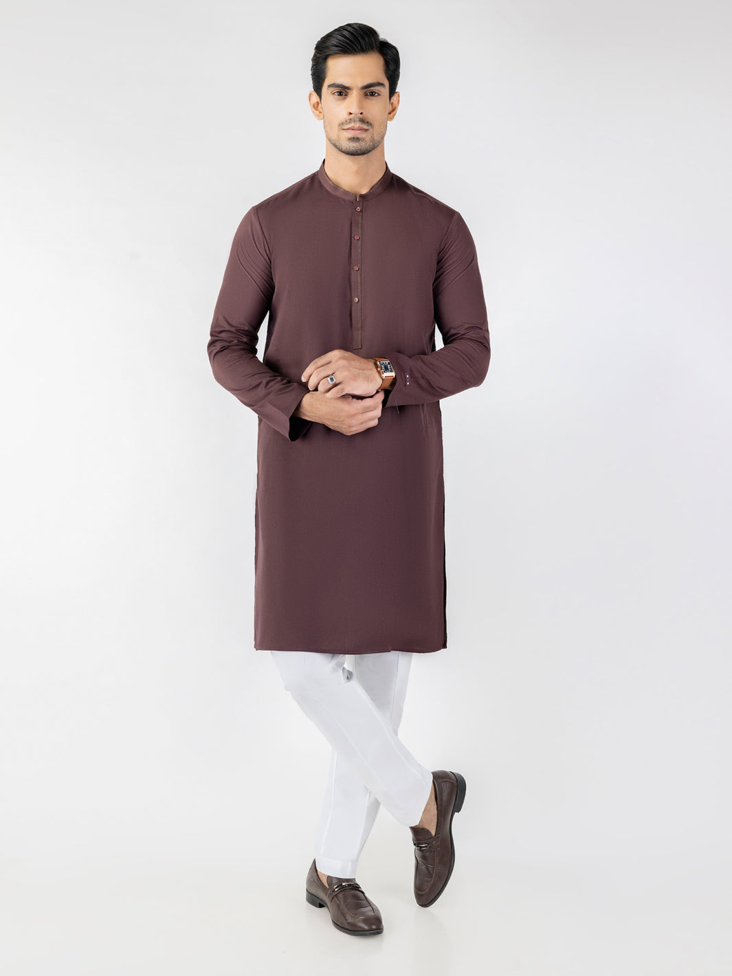 Maroon Blended Kurta - ALET-K-2006