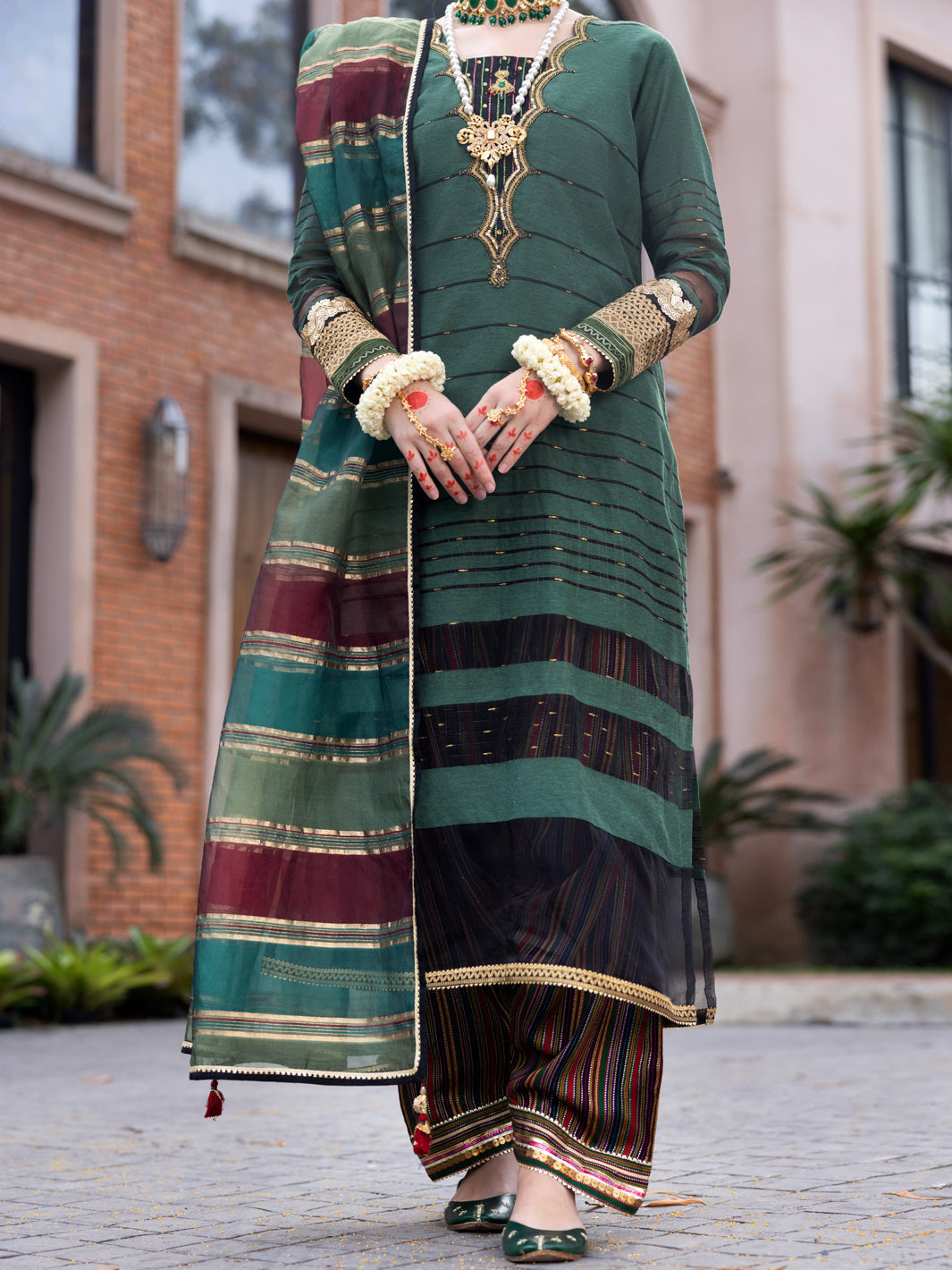 Green Yarn Dyed 3Pc Stitched - ALP-3PS-1852