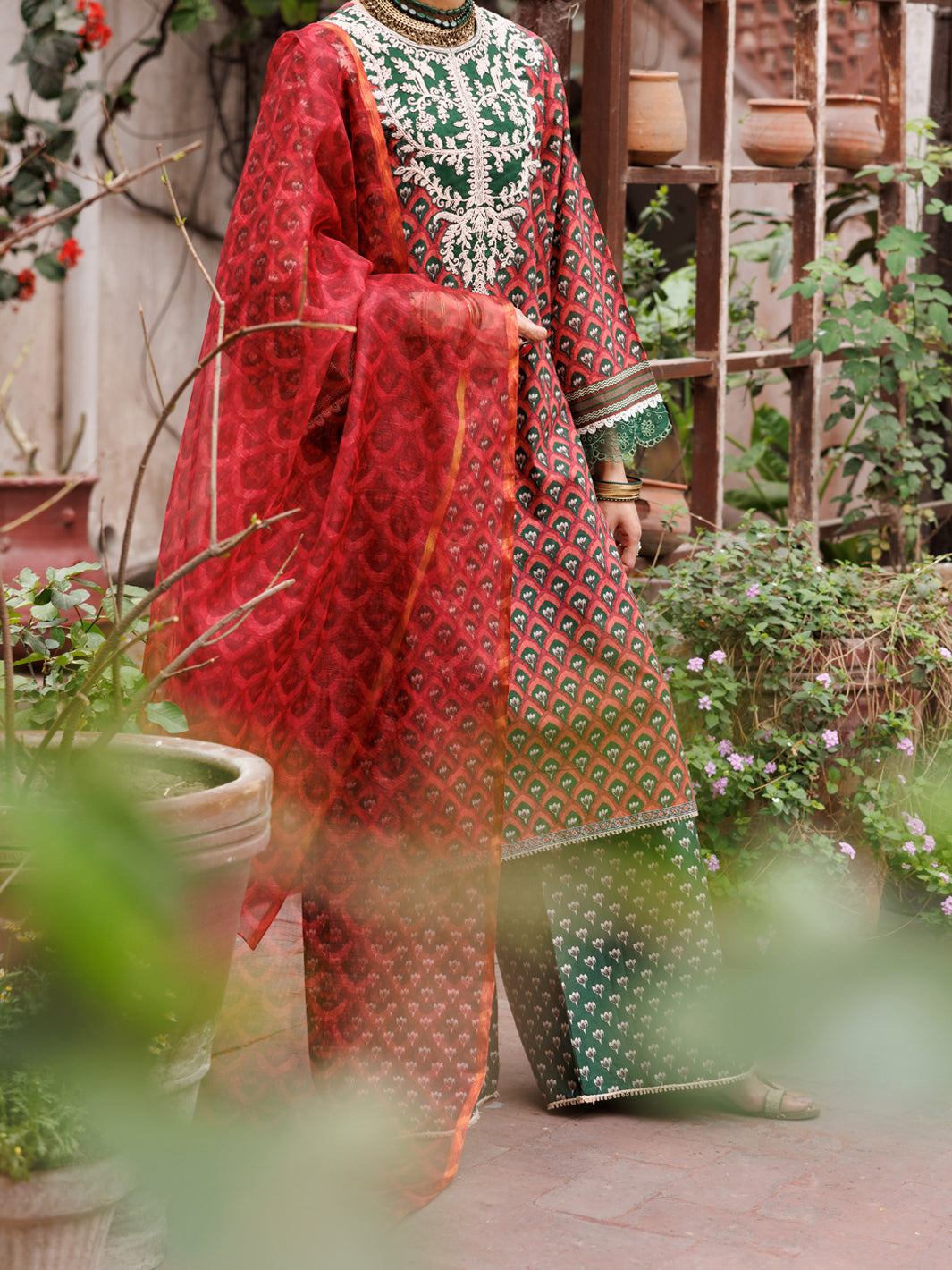 Maroon Cambric 3Pc Unstitched - ALP-3PS-1877