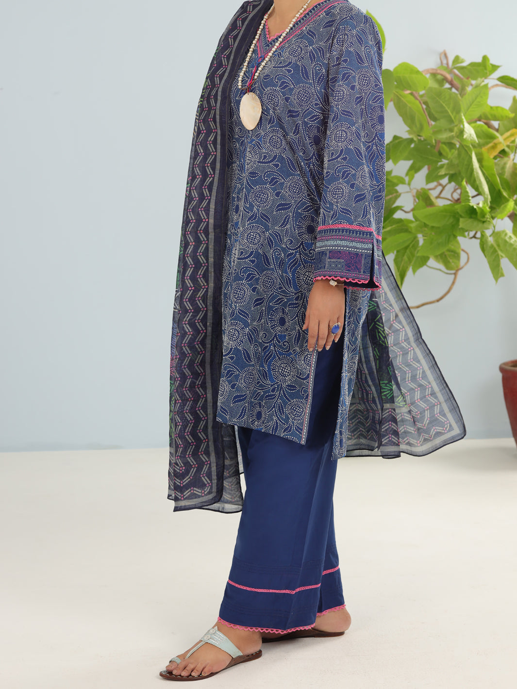Blue Lawn 3Pc Stitched - ALP-3PS-1899