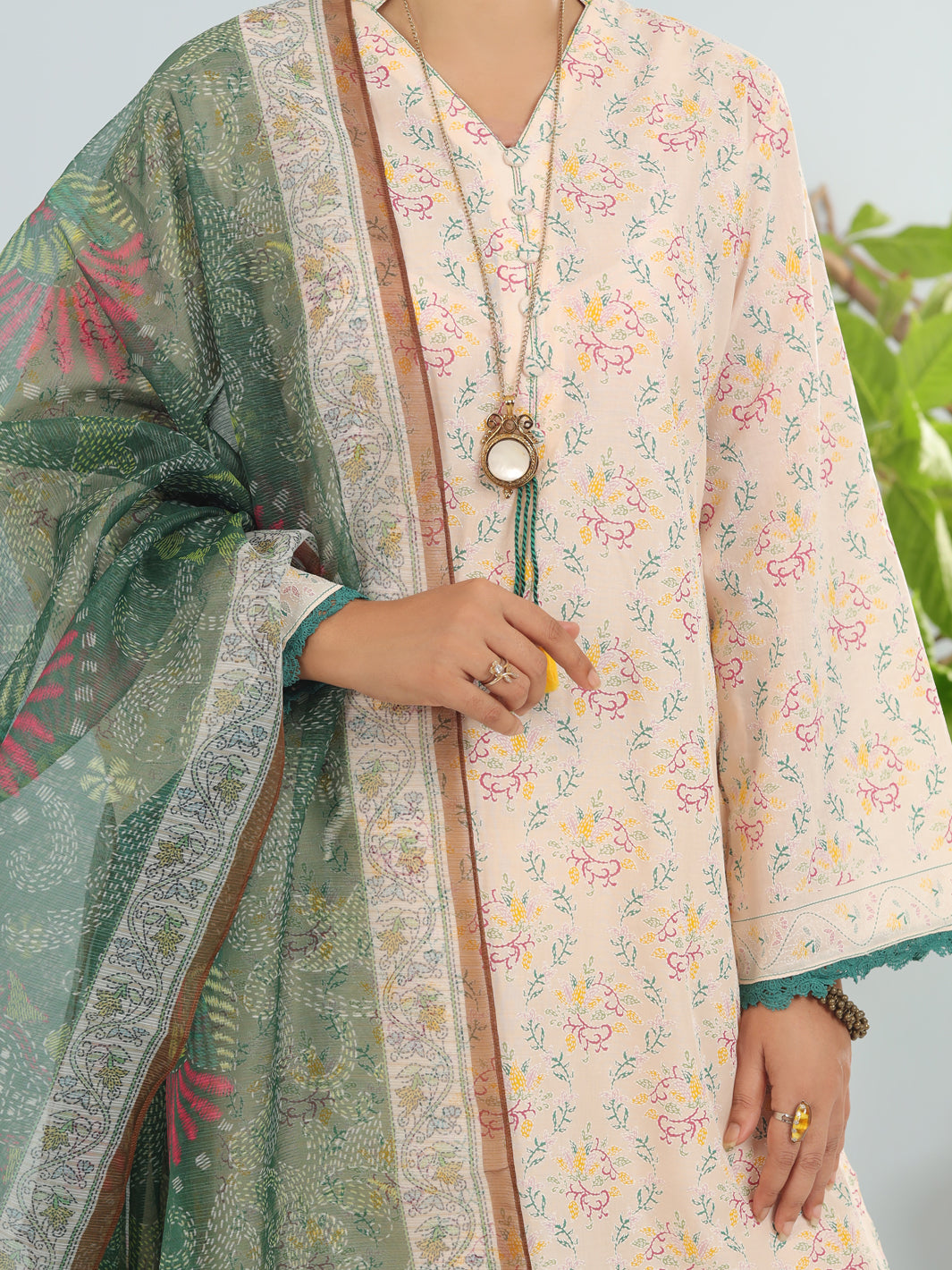 Beige Lawn 3Pc Stitched - ALP-3PS-1900
