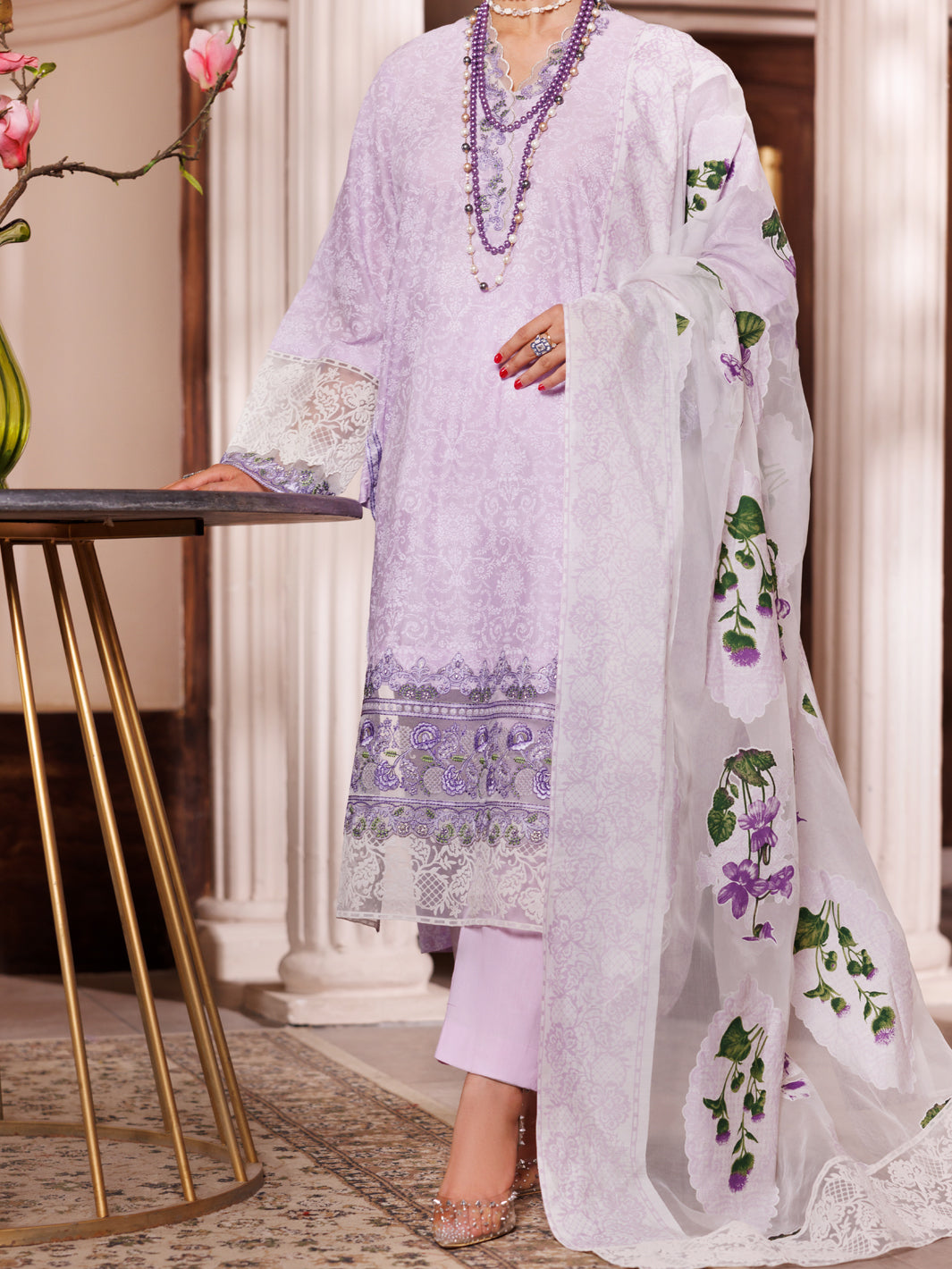 Lilac Cambric 3Pc Unstitched - ALP-3PS-1947