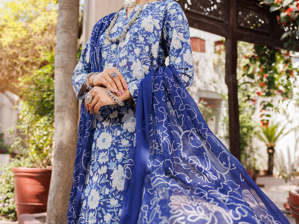 Blue Lawn 3 Piece Stitched - ALP-3PS-2147